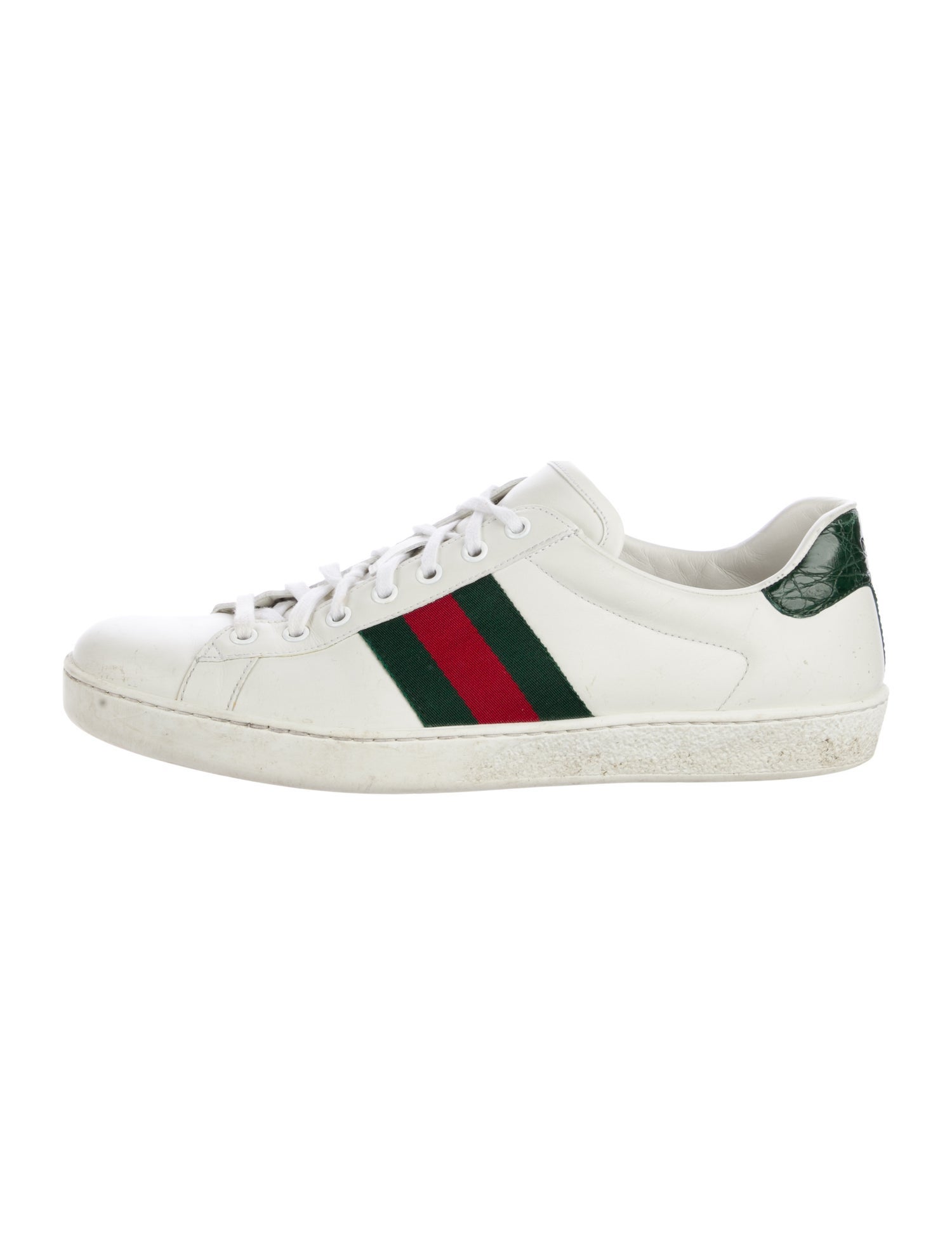 Gucci Web Accent Leather Sneakers