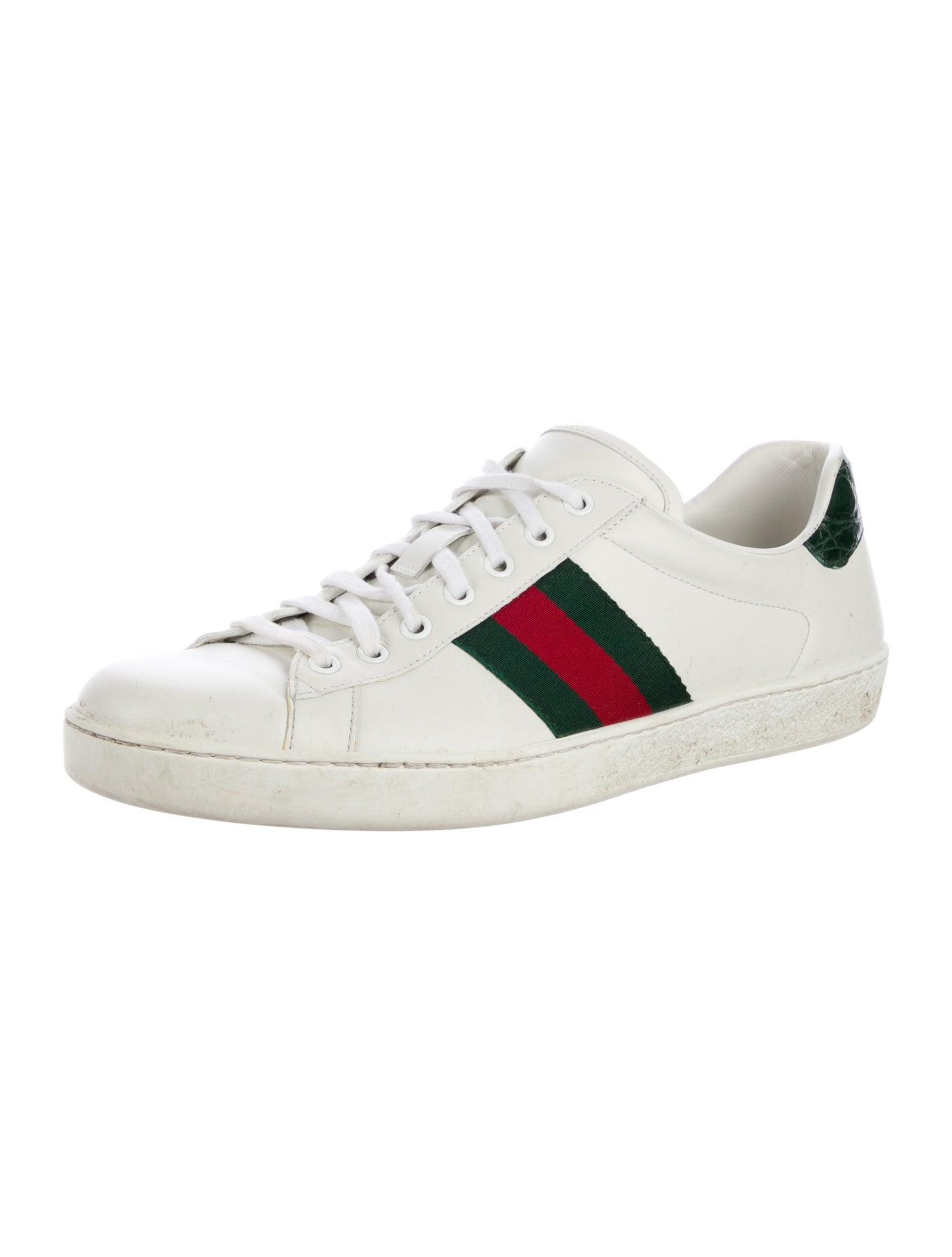 Gucci Web Accent Leather Sneakers