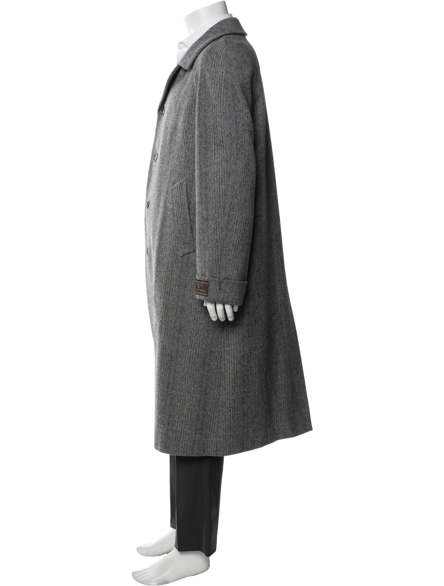 Gucci Wool Houndstooth Print Overcoat