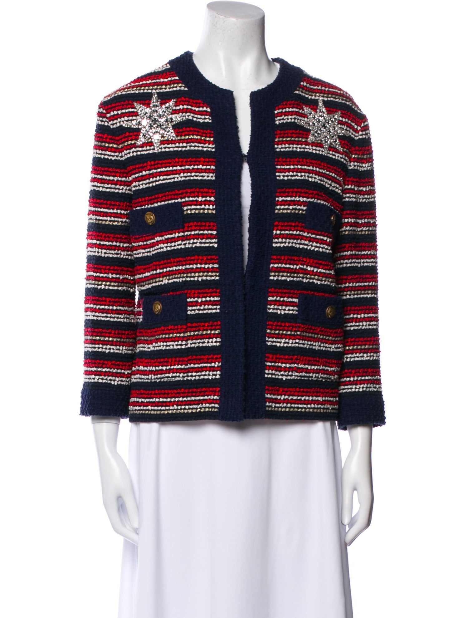 Gucci Tweed Striped Evening Jacket