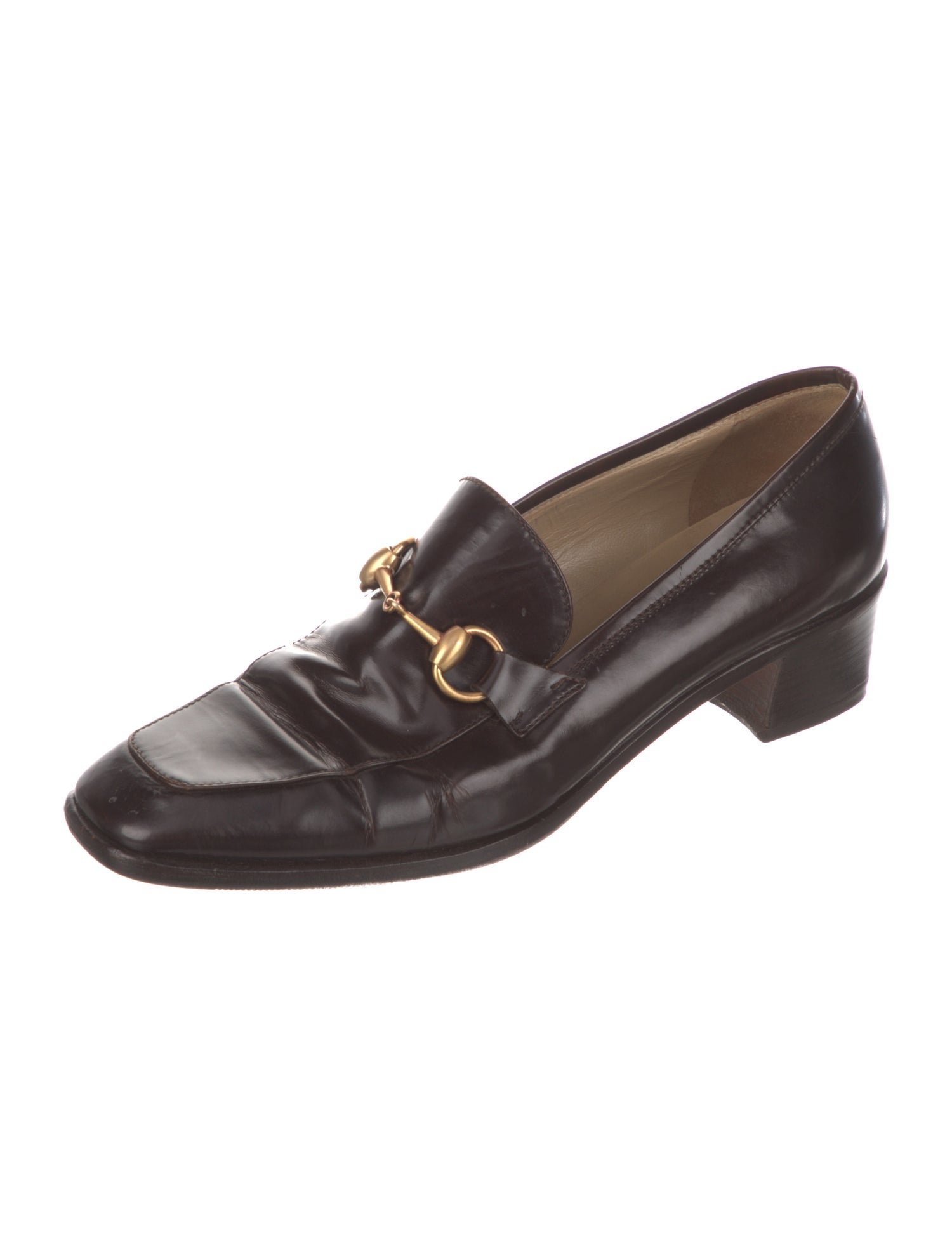 Gucci Vintage Horsebit Accent Loafers
