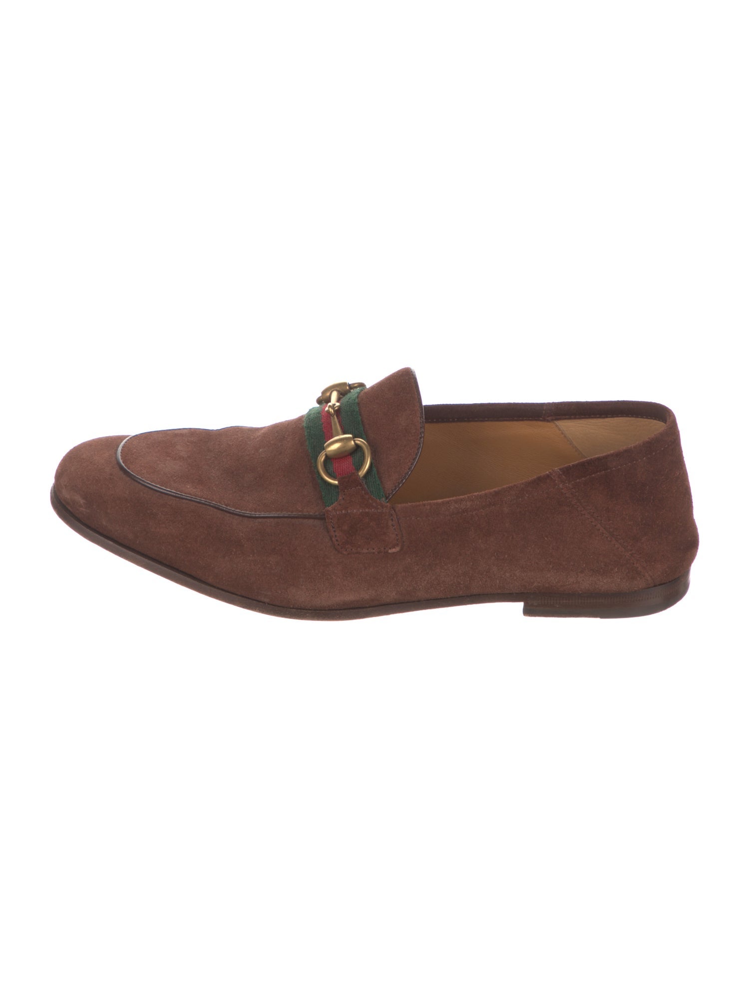 Gucci Web Accent Suede Dress Loafers