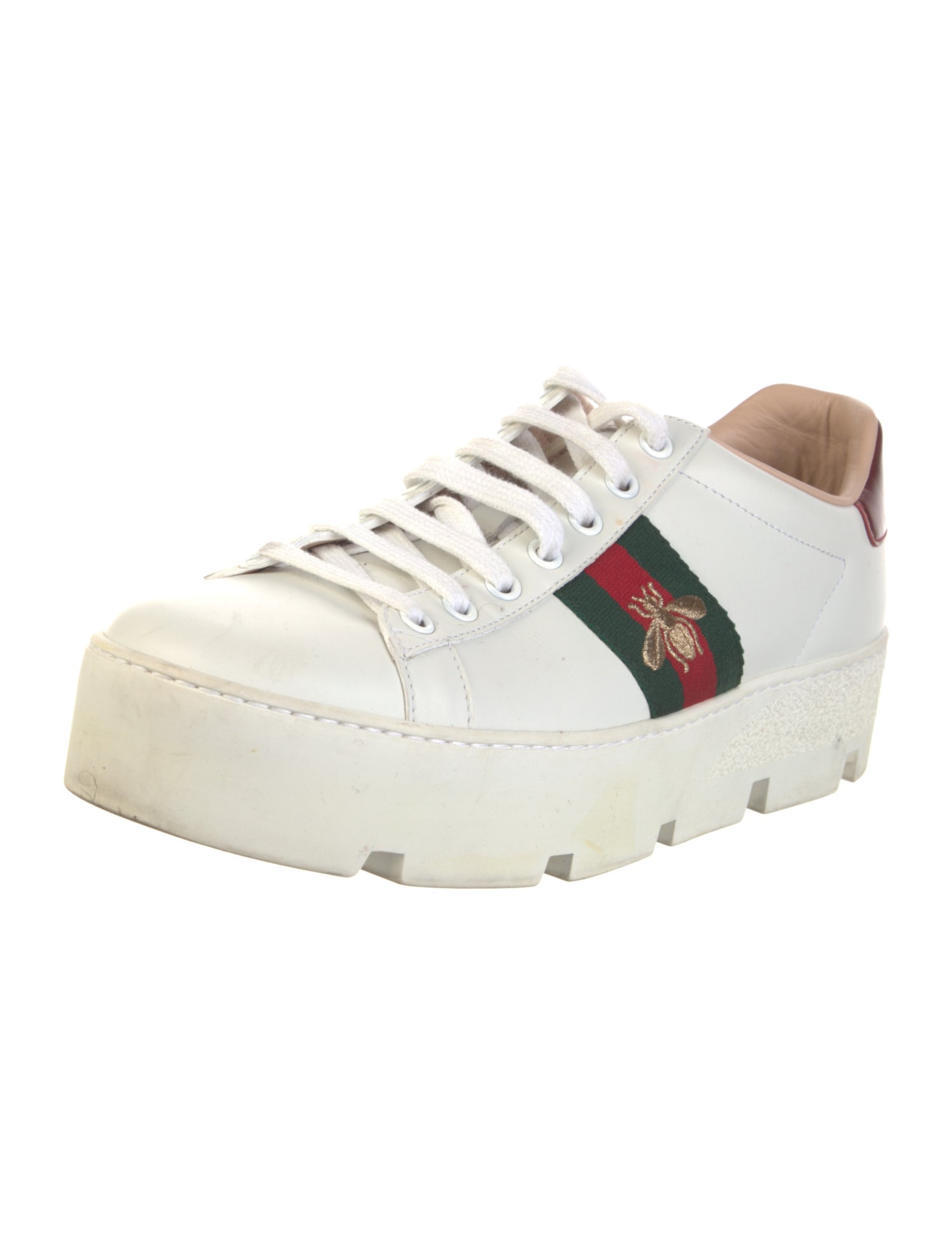 Gucci Web Accent Leather Sneakers