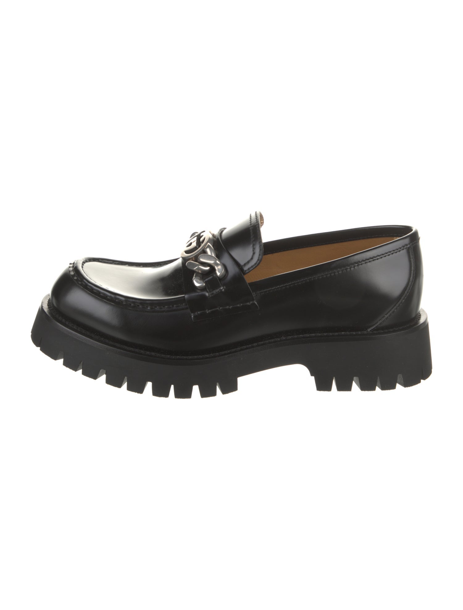 Gucci Interlocking G Logo Leather Loafers