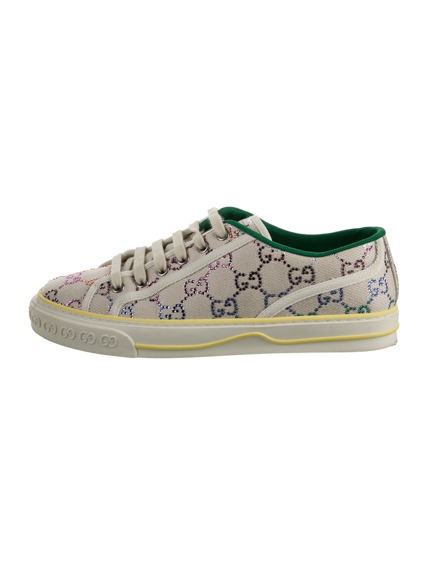 Gucci Printed Crystal Embellishments Sneakers