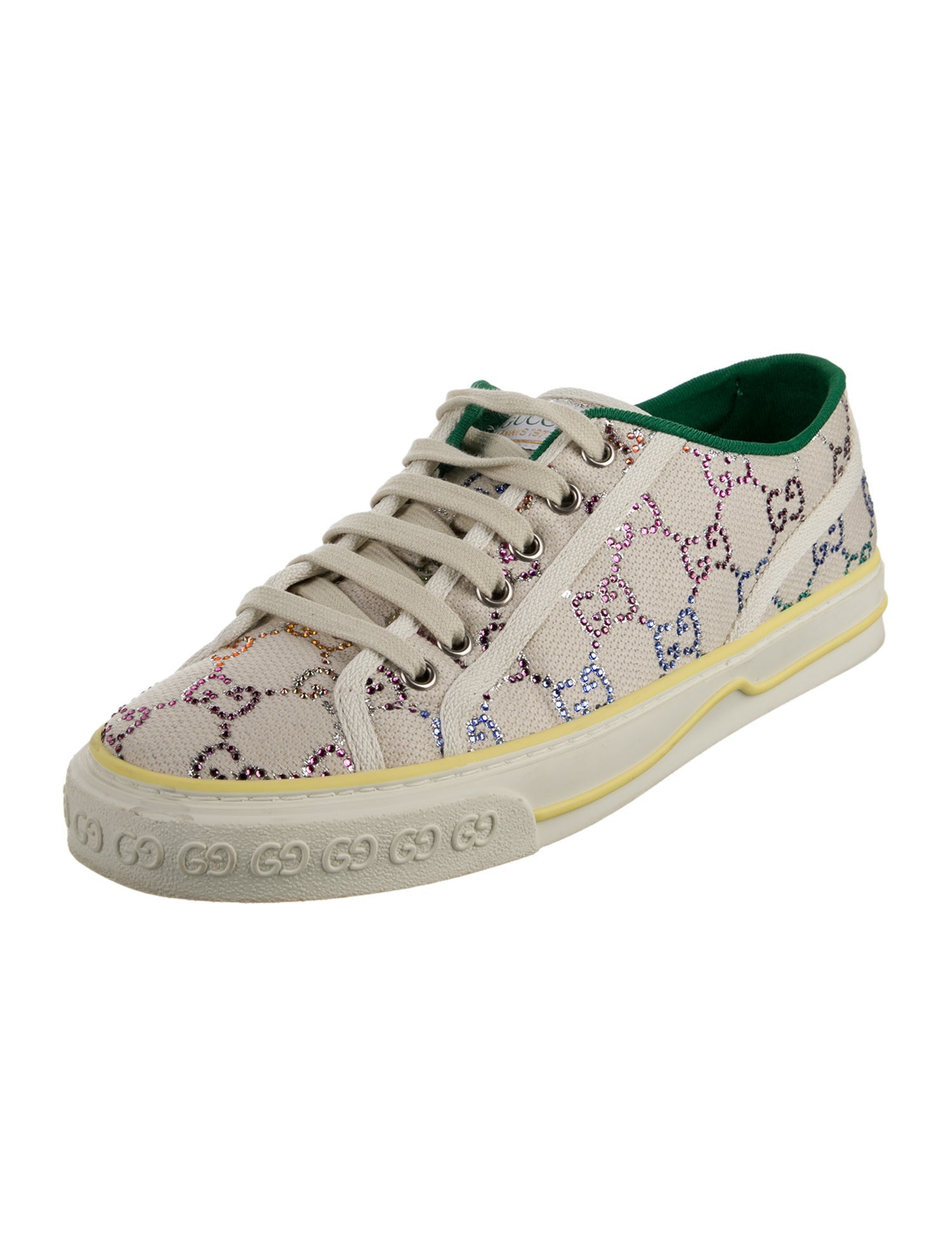 Gucci Printed Crystal Embellishments Sneakers
