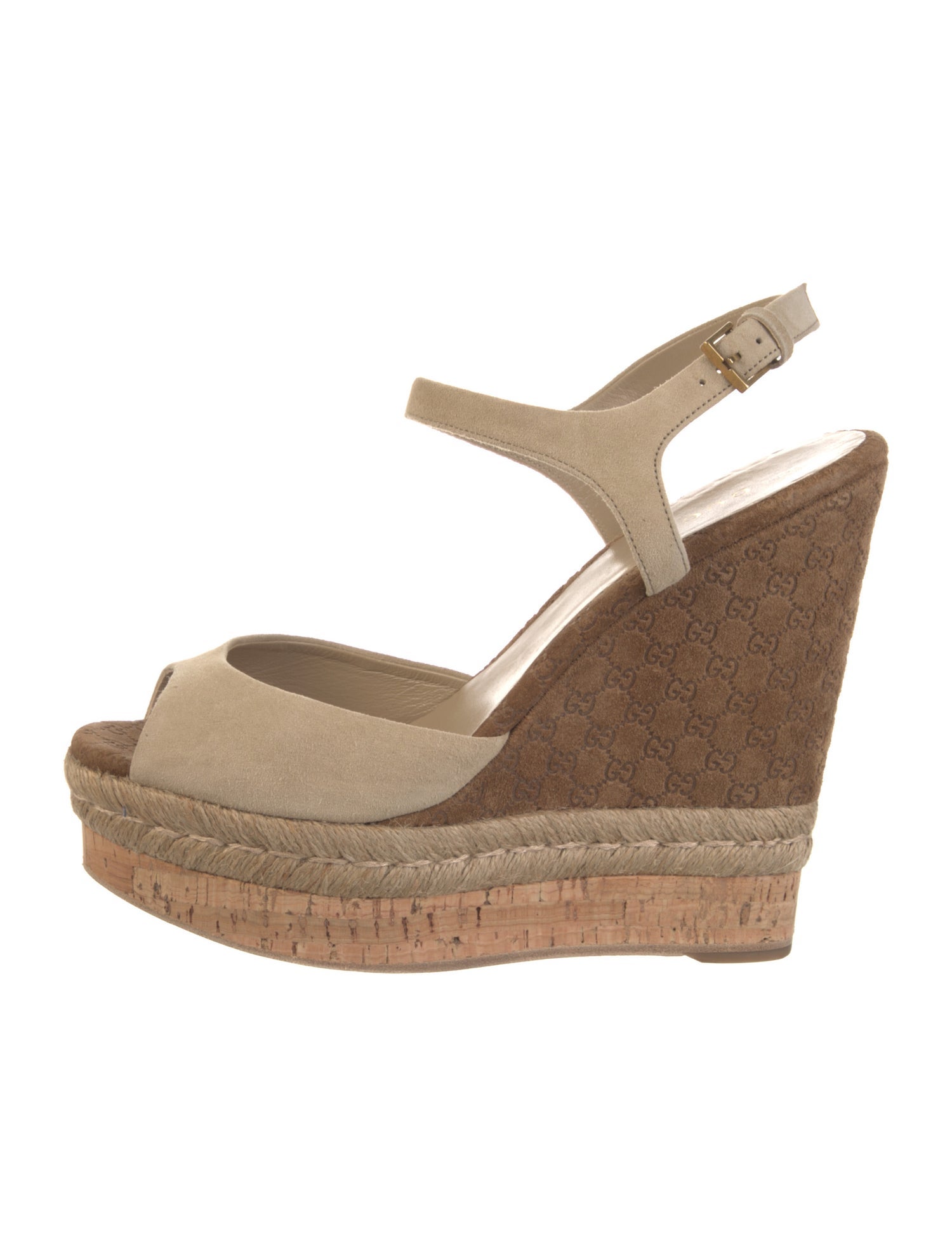 Gucci Microguccissima Pattern Suede Slingback Pumps