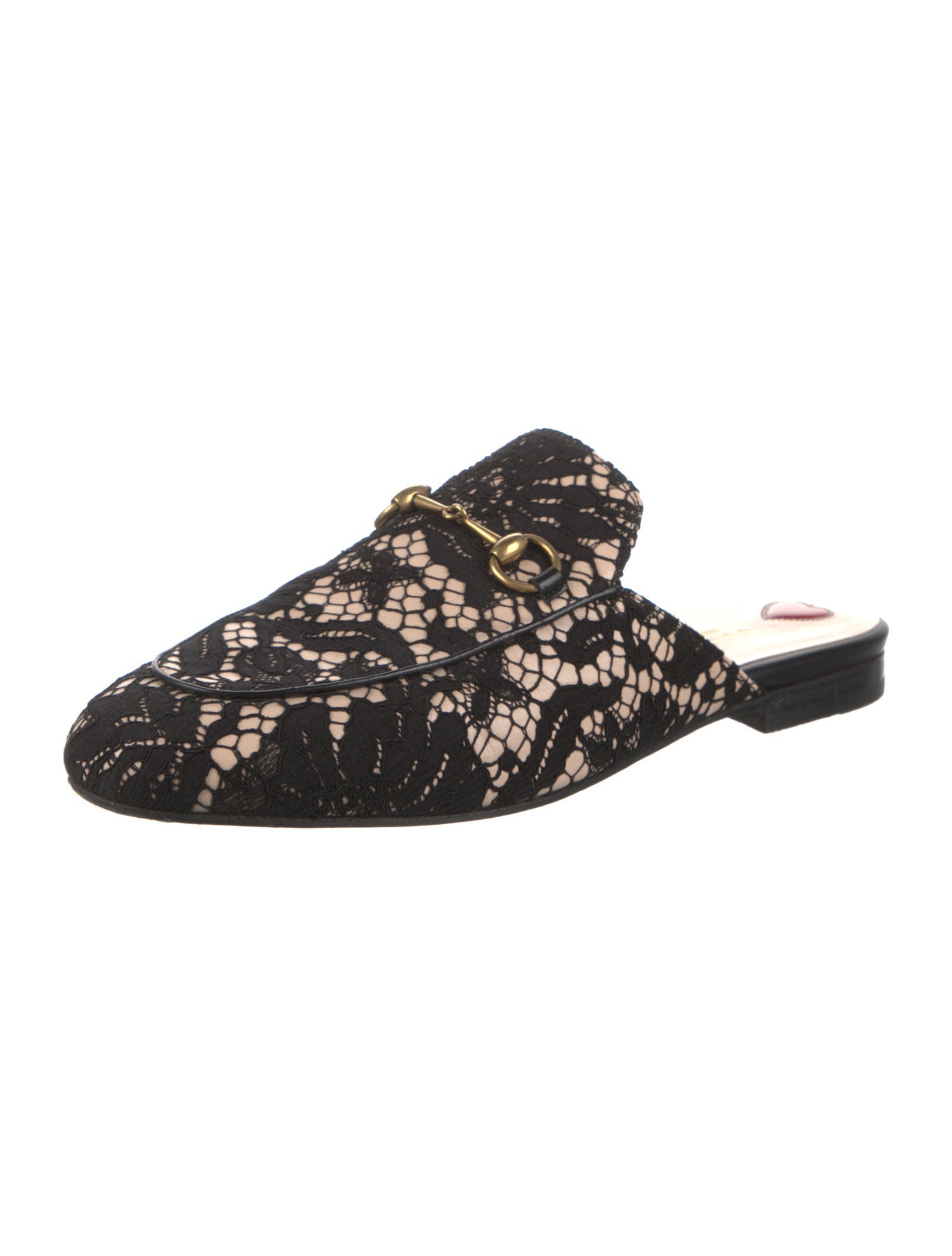 Gucci Horsebit Accent Lace Mules