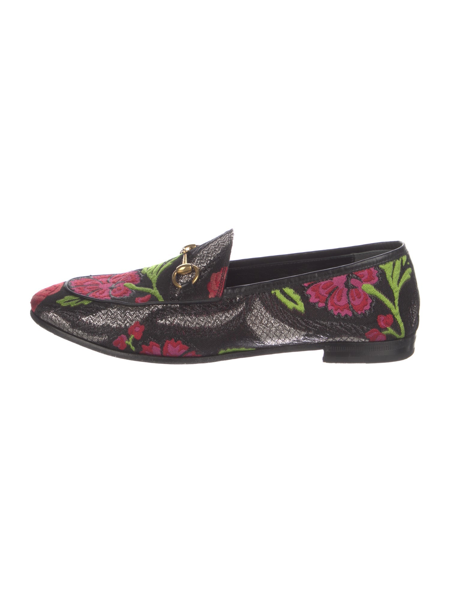 Gucci Horsebit Accent Floral Print Loafers