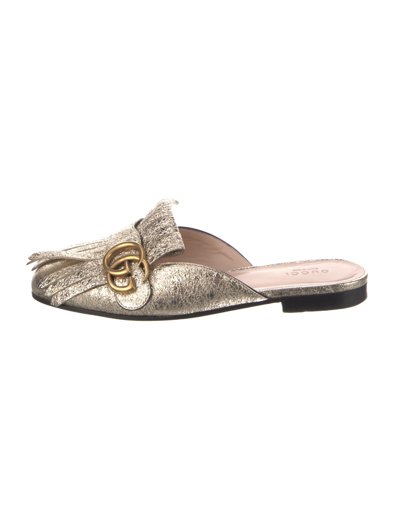 Gucci Double G Logo Leather Mules
