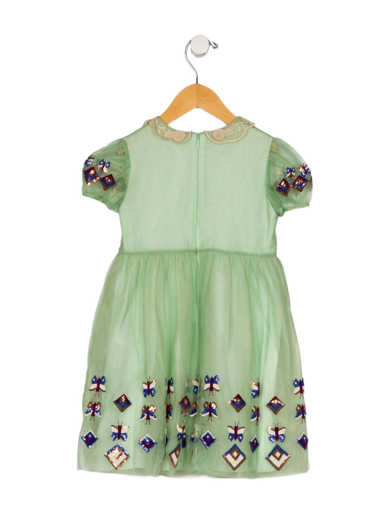 Gucci toddler girls' green multicolored dress