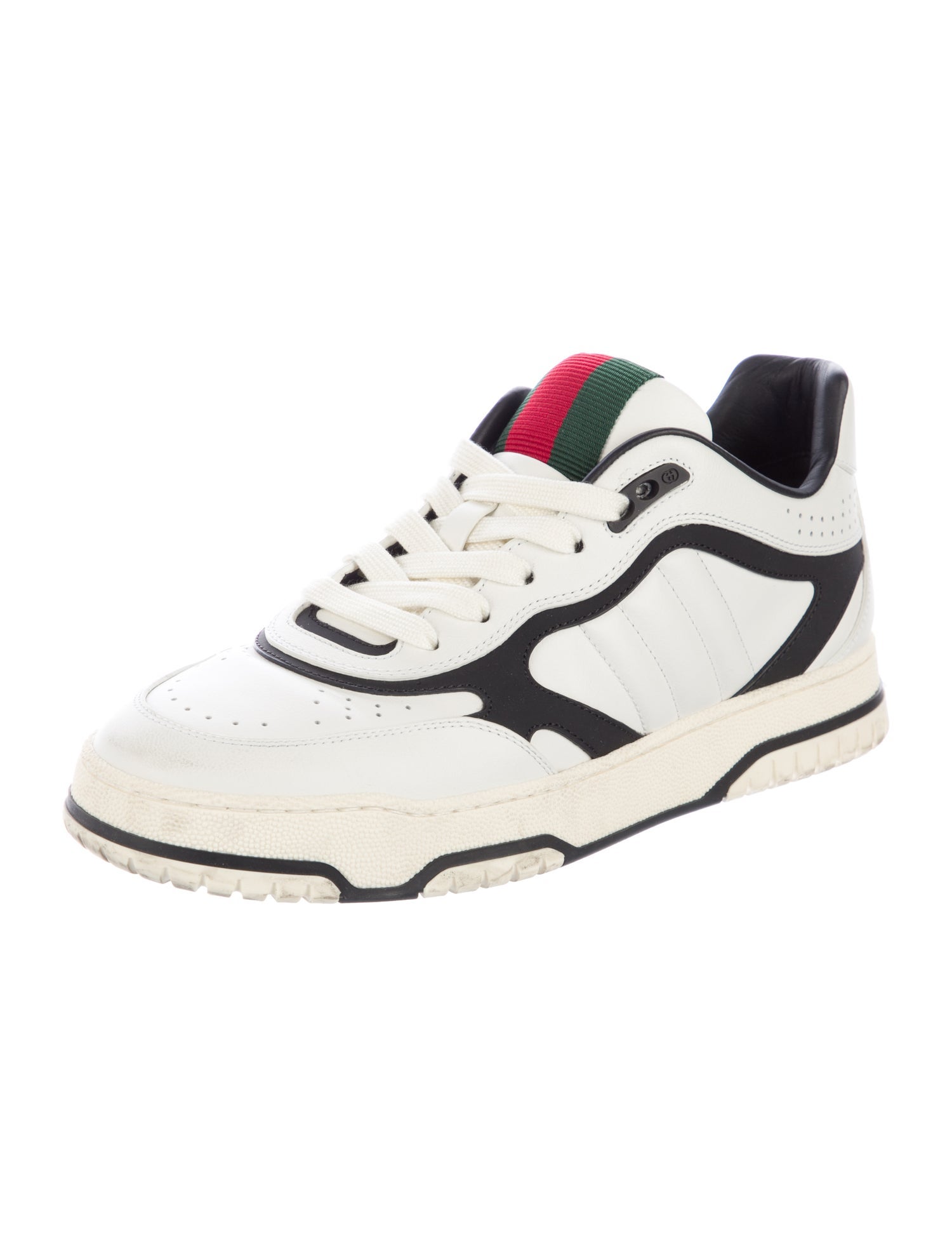 Gucci Web Accent Leather Athletic Sneakers