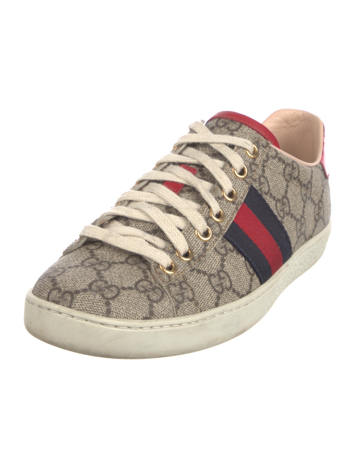 Gucci GG Supreme Leather Trim Embellishment Sneakers
