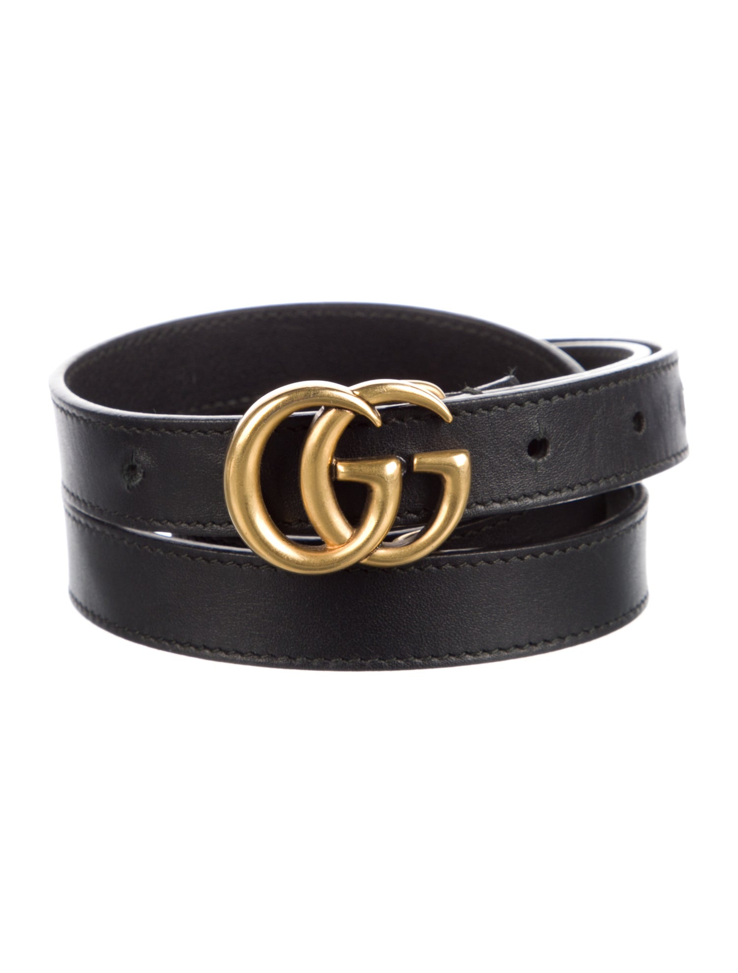 Gucci Double G Logo Skinny Belt