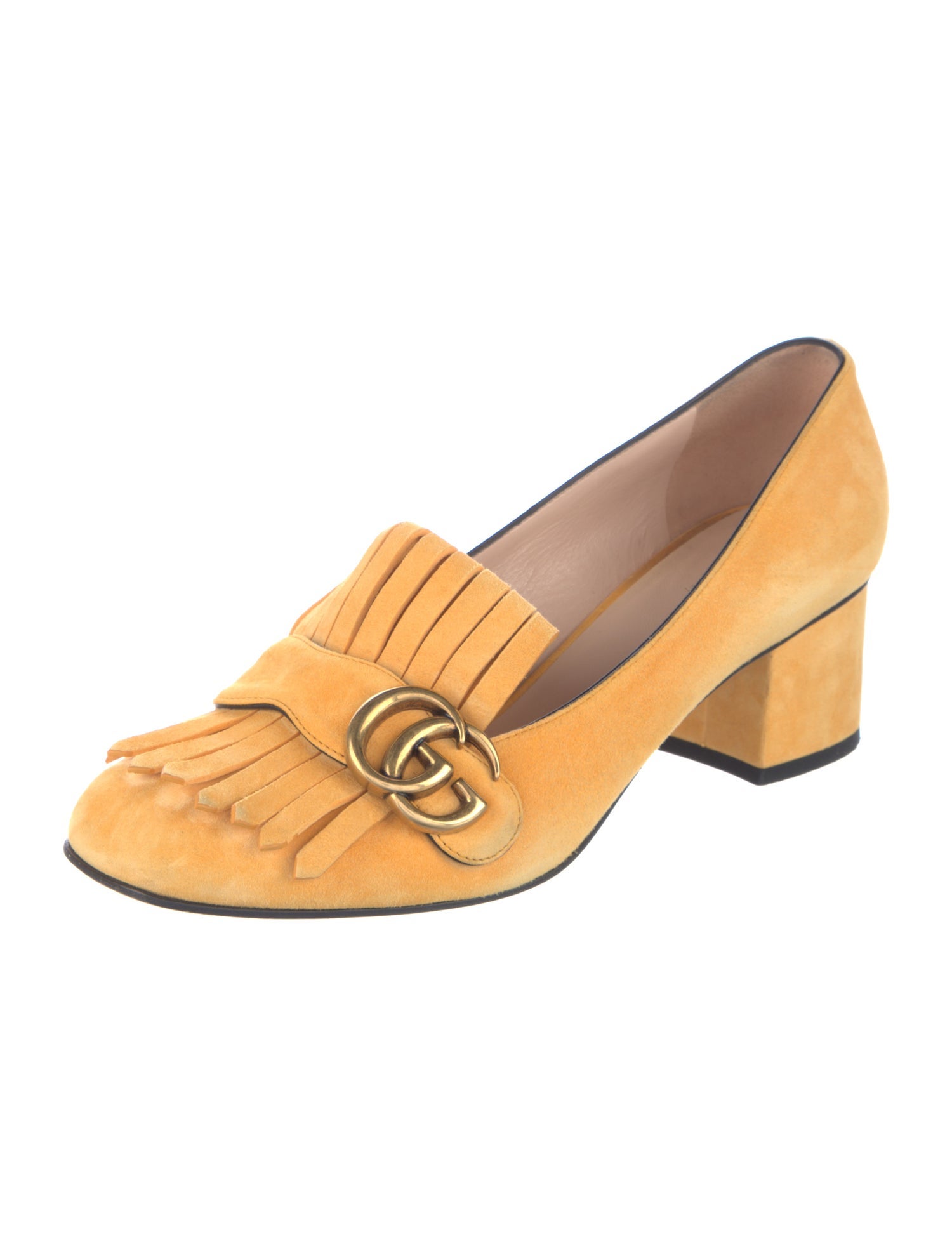 Gucci Double G Logo Suede Pumps