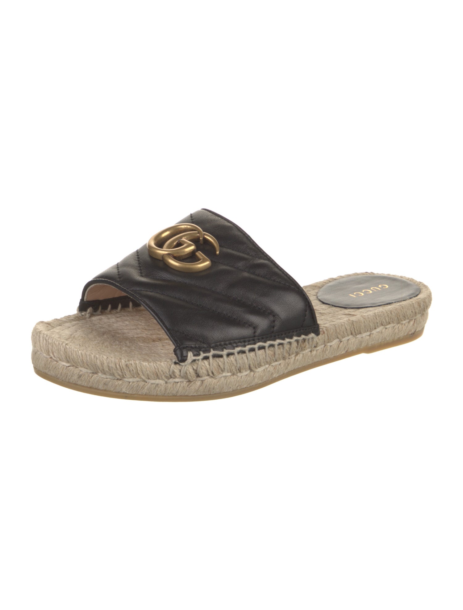 Gucci Double G Logo Leather Espadrilles