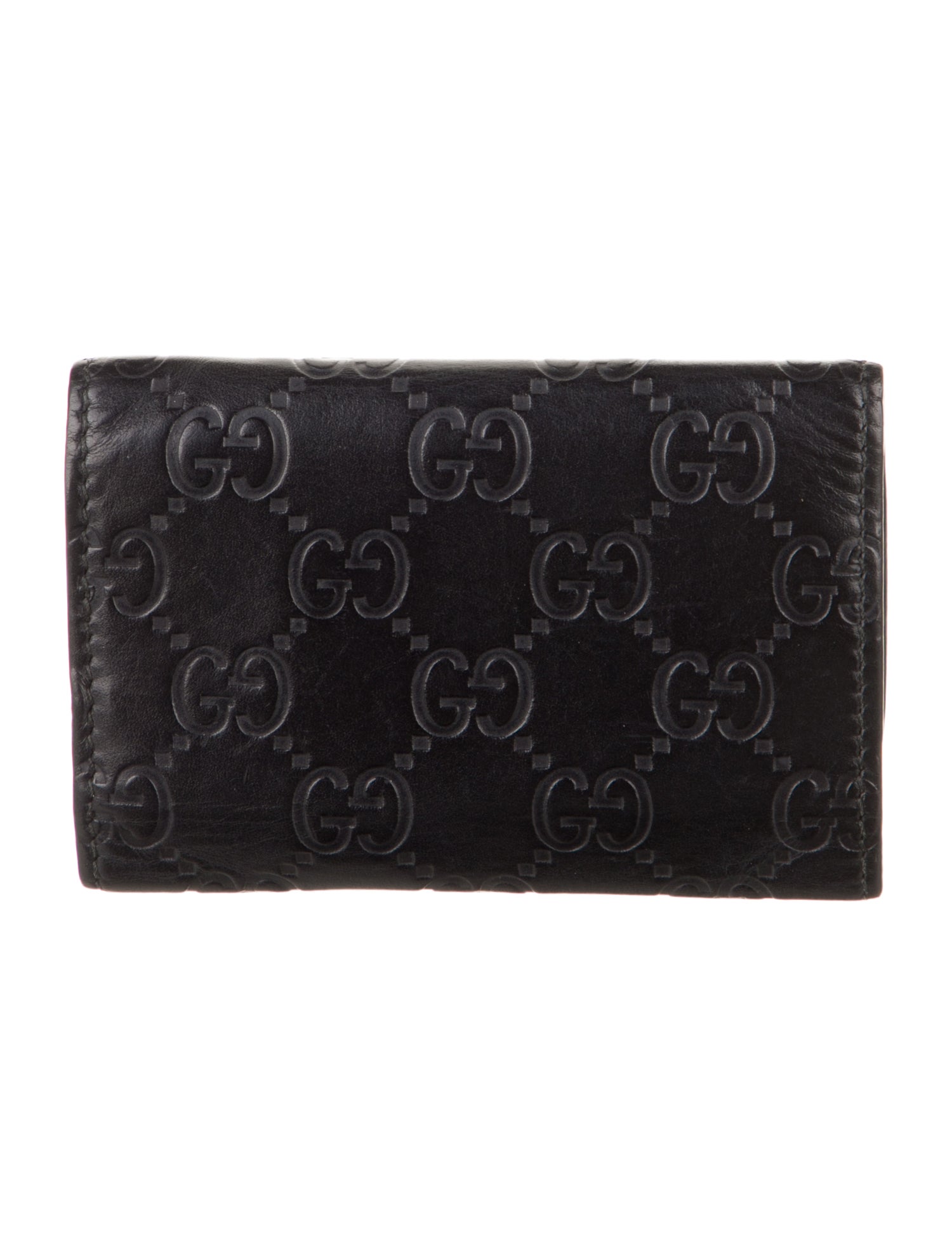 Gucci Black Pattern Printed GG Embossed Key Holder