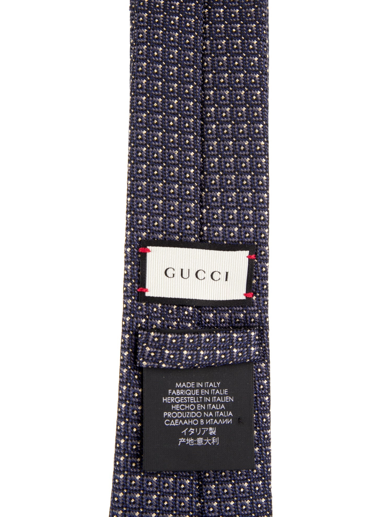 Gucci Blue Pattern Silk Tie