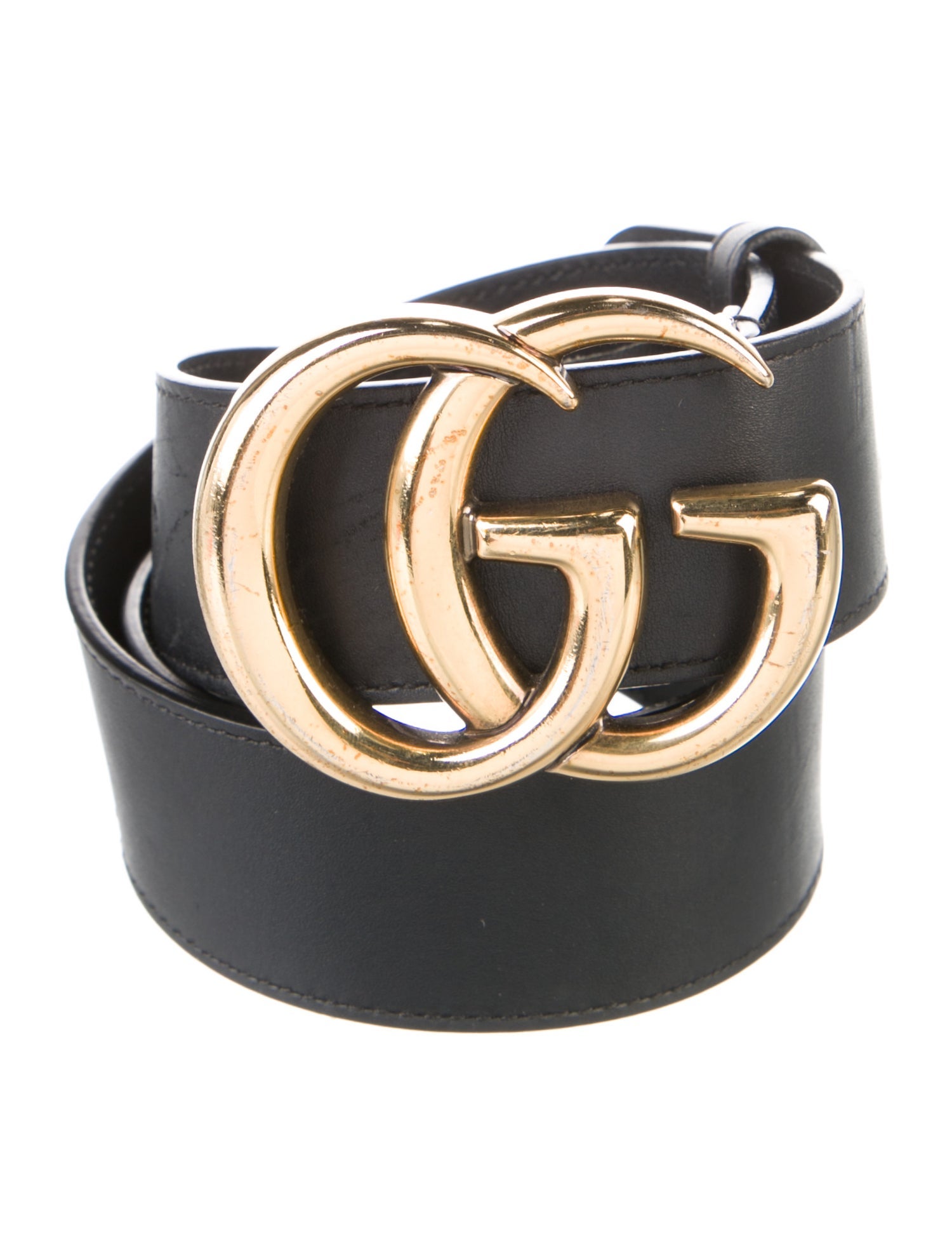 Gucci Double G Logo Leather Belt