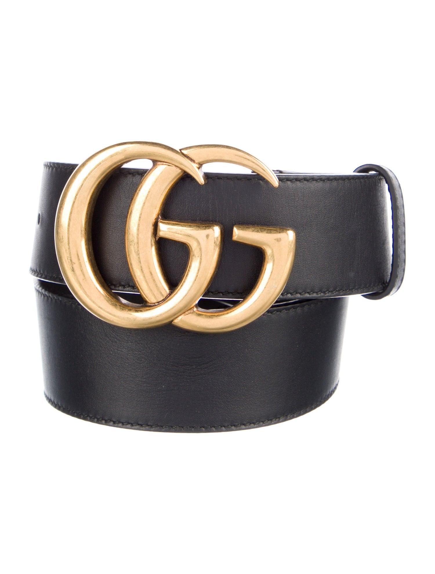 Gucci Double G Logo Leather Belt