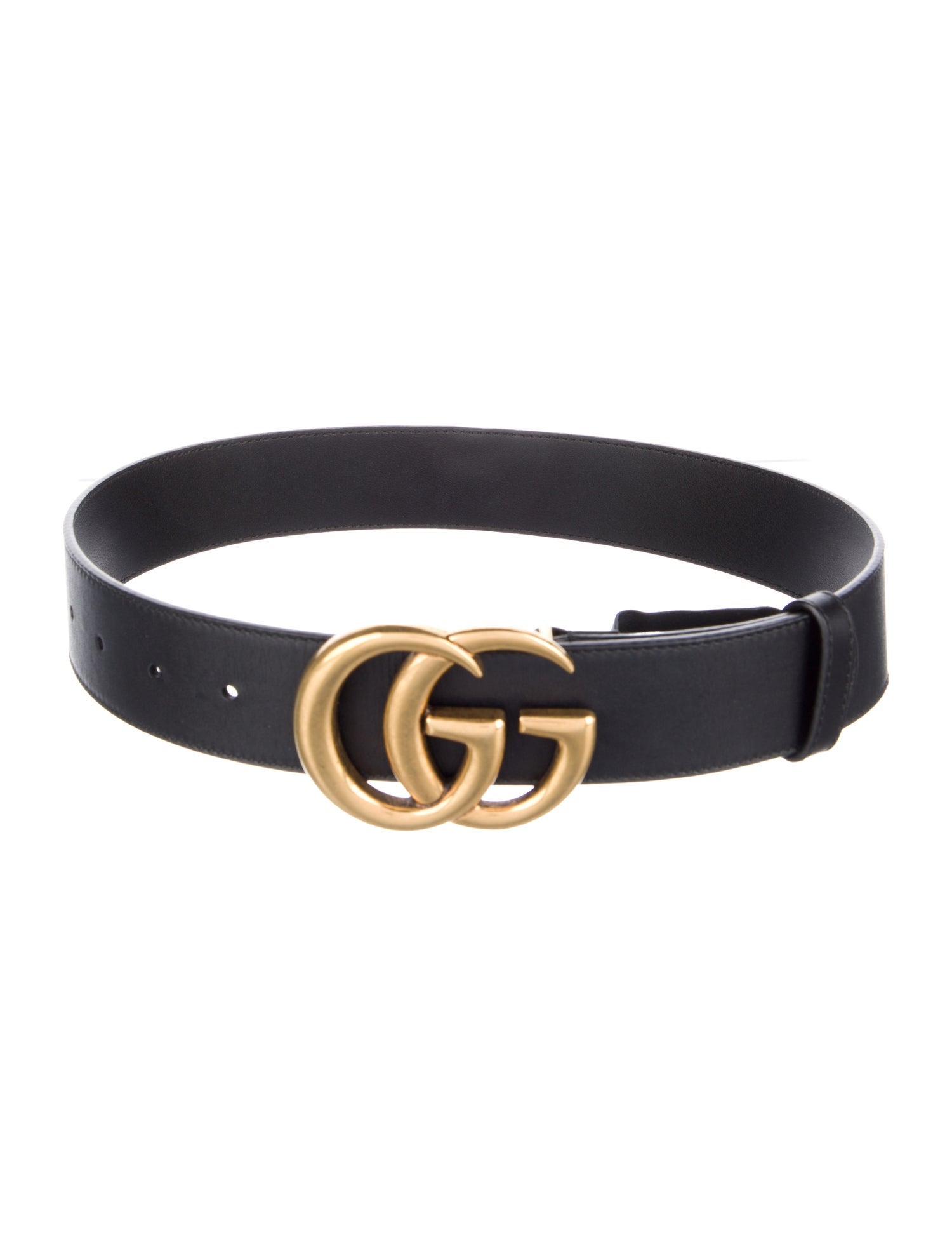 Gucci Double G Logo Leather Belt