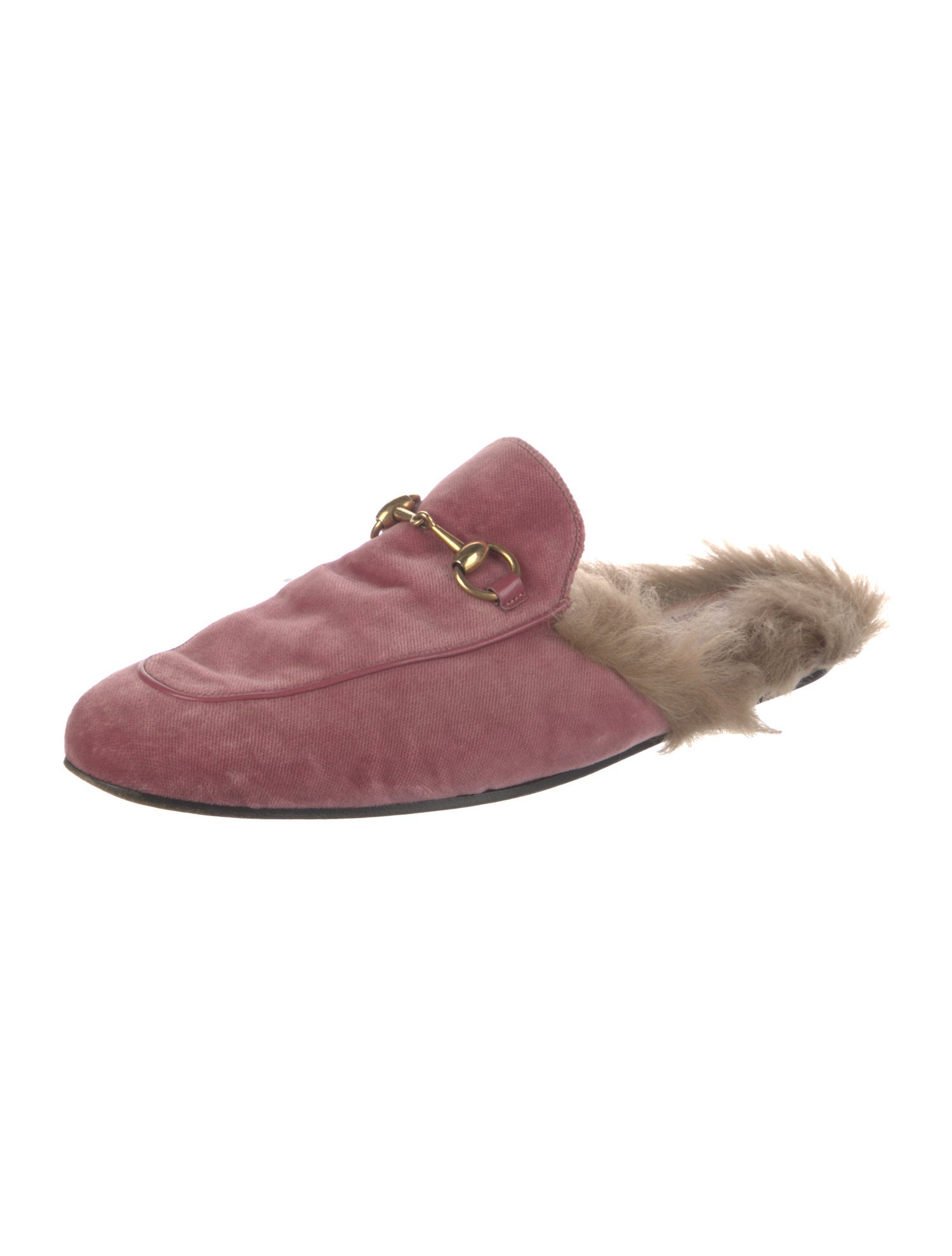Gucci Horsebit Accent Velvet Slippers