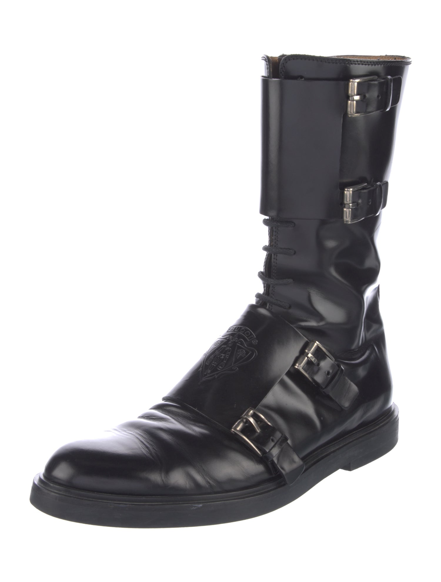 Gucci Leather Moto Boots