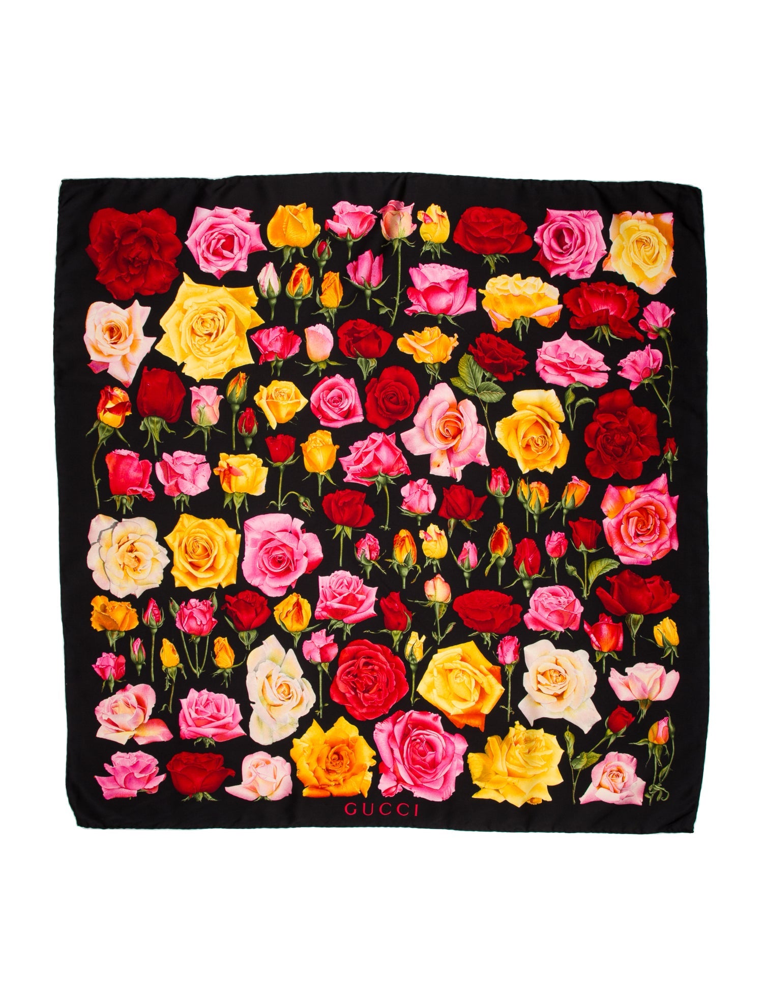 Gucci Silk Floral Print Scarf