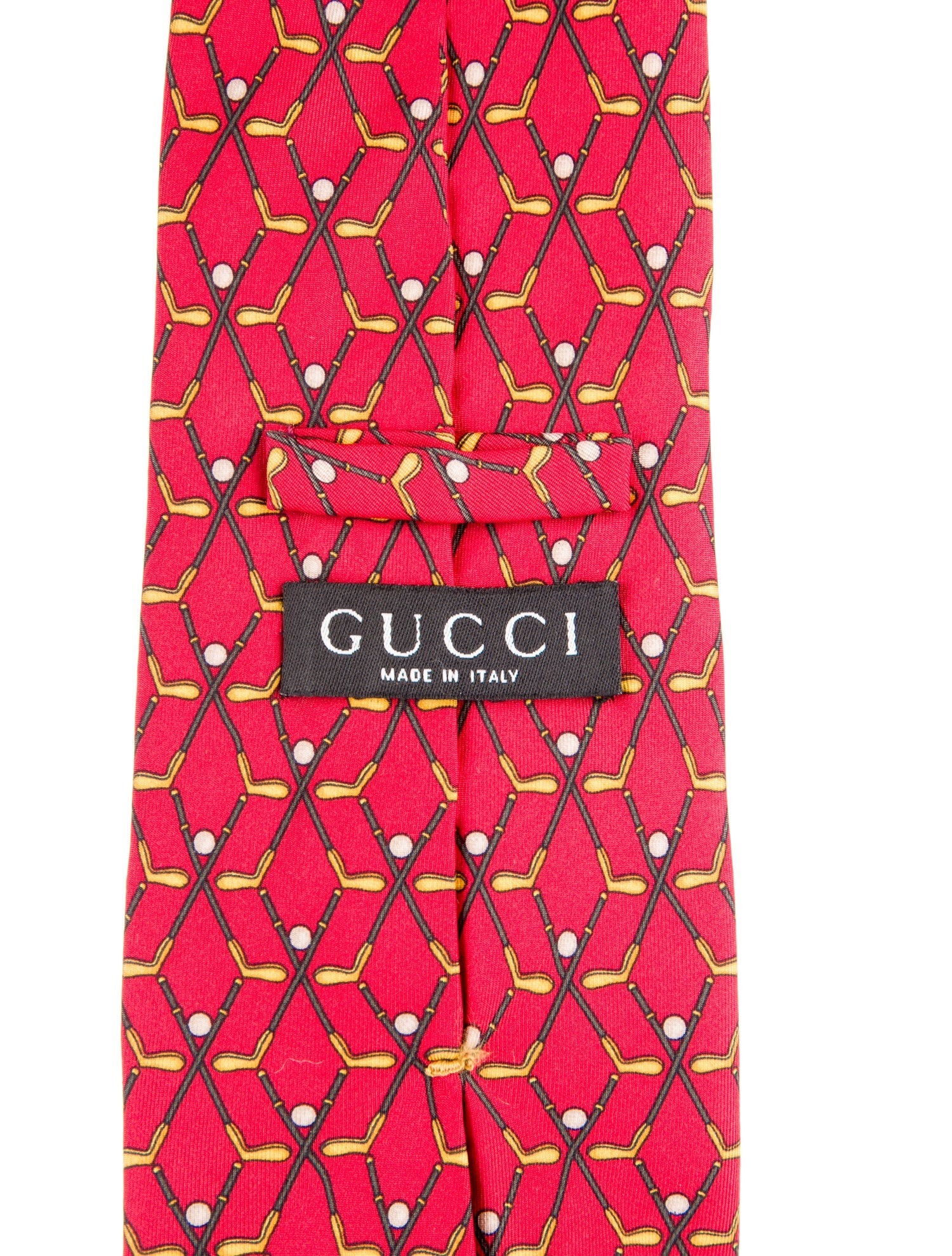 Gucci Golf Club Print Silk Tie