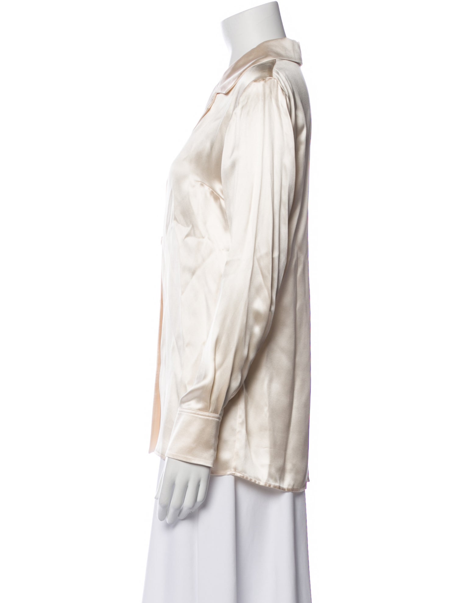 Gucci Silk Long Sleeve Button-Up Top