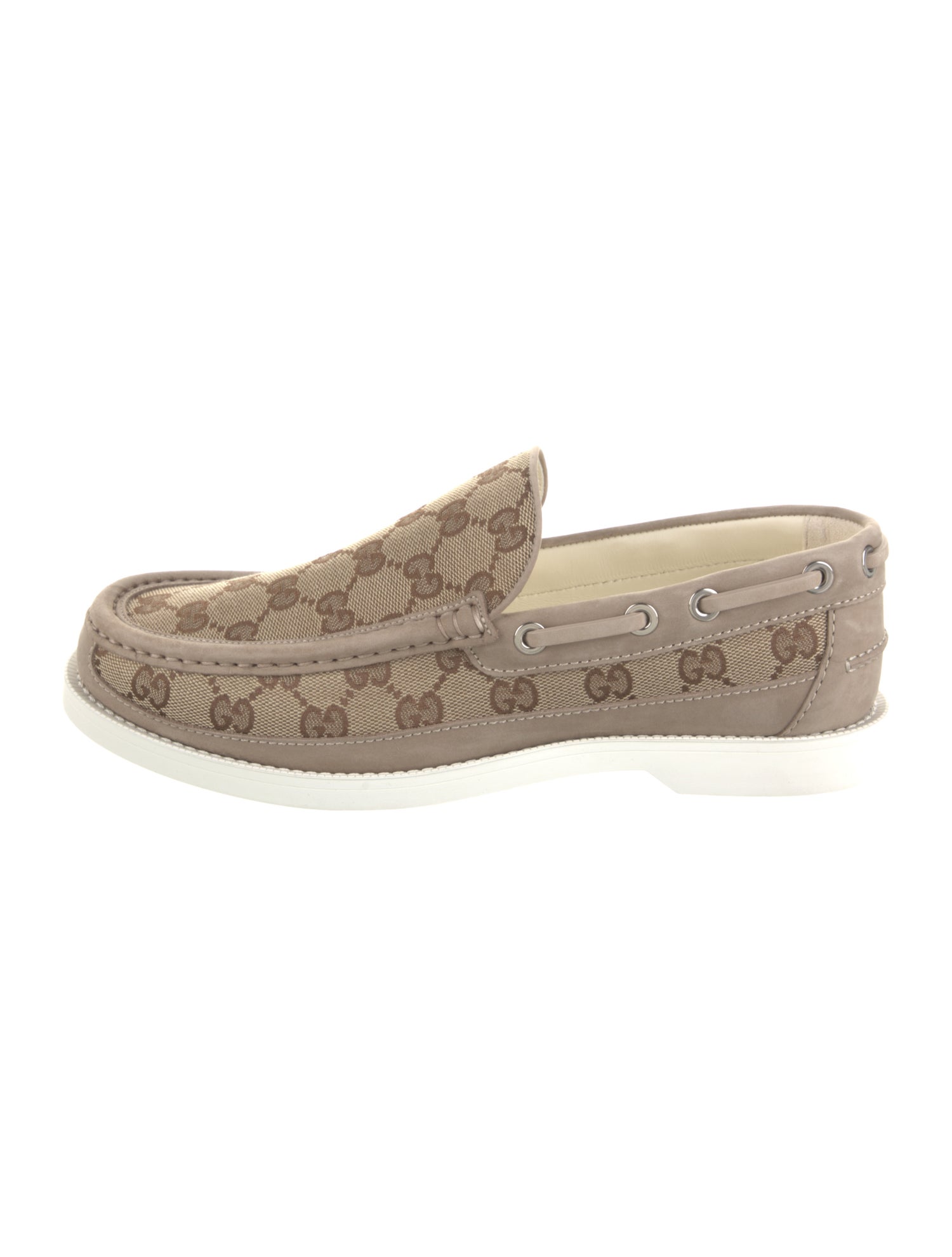 Gucci Canvas Printed Boat Shoes