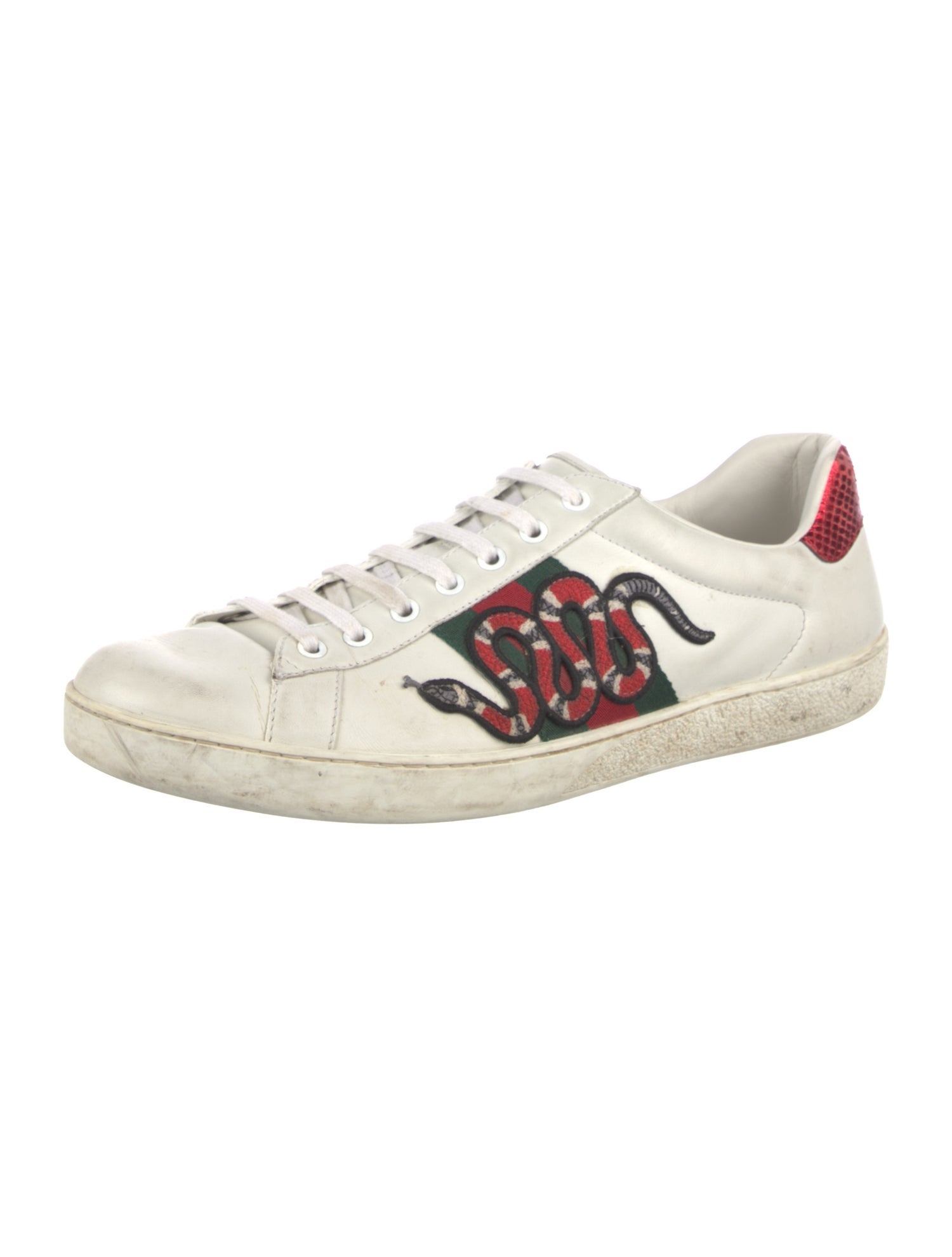 Gucci Web Accent Leather Sneakers