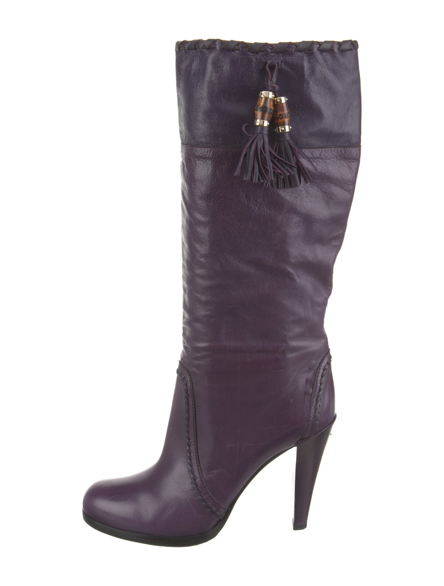 Gucci Bamboo Accent Leather Boots