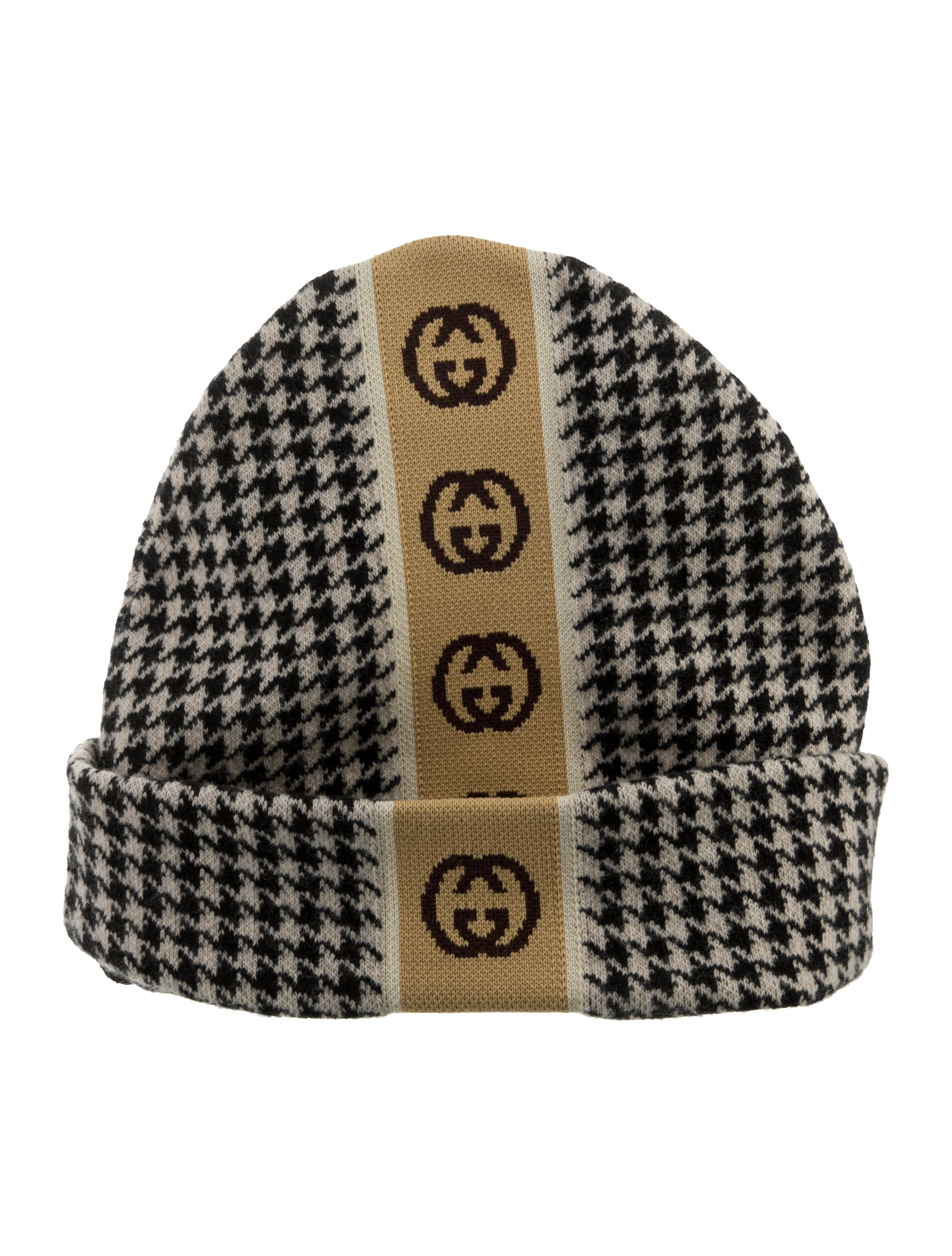 Gucci Wool GG Pattern Print Winter Knitted Beanie Size L