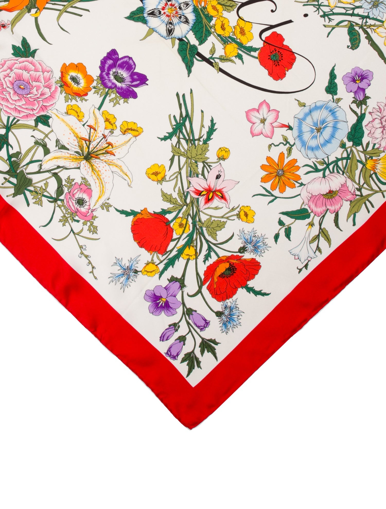 Gucci Silk Floral Print Scarf