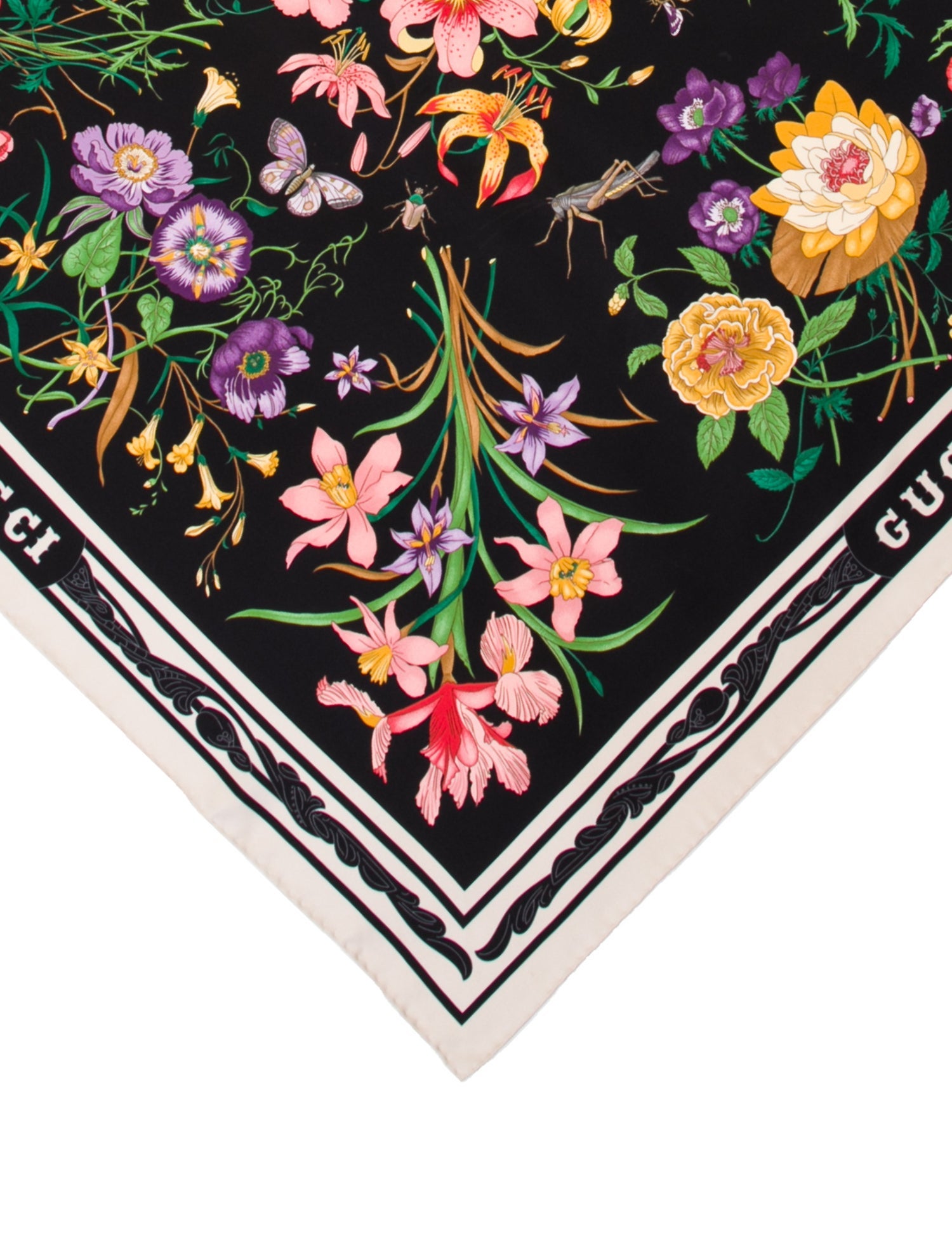 Gucci Silk Floral Print Scarf