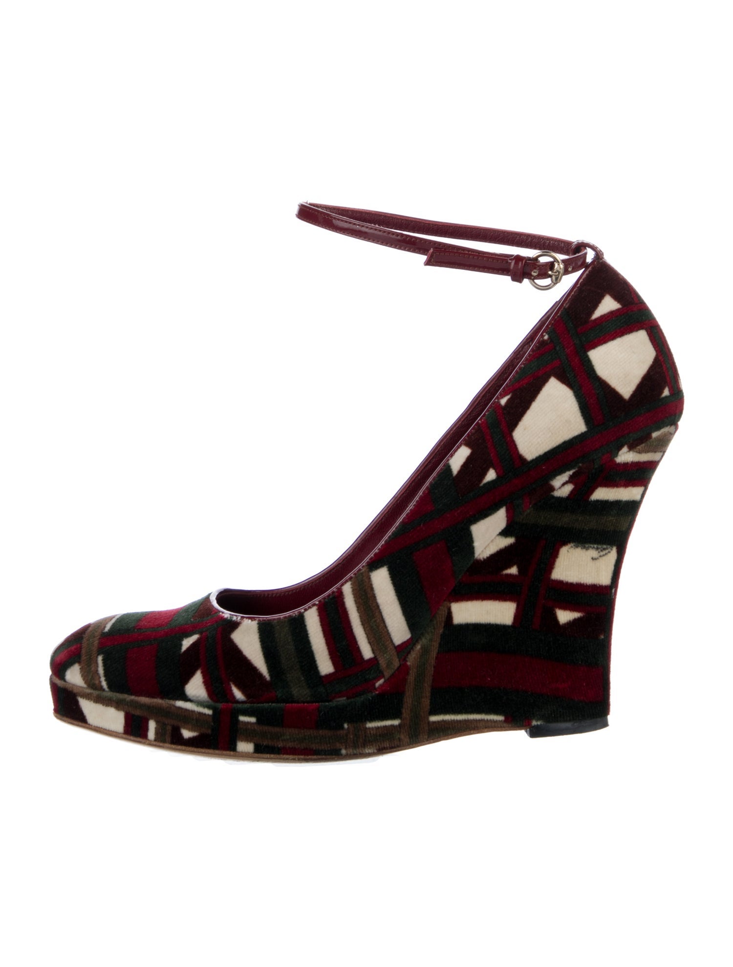 Gucci Velvet Printed Pumps