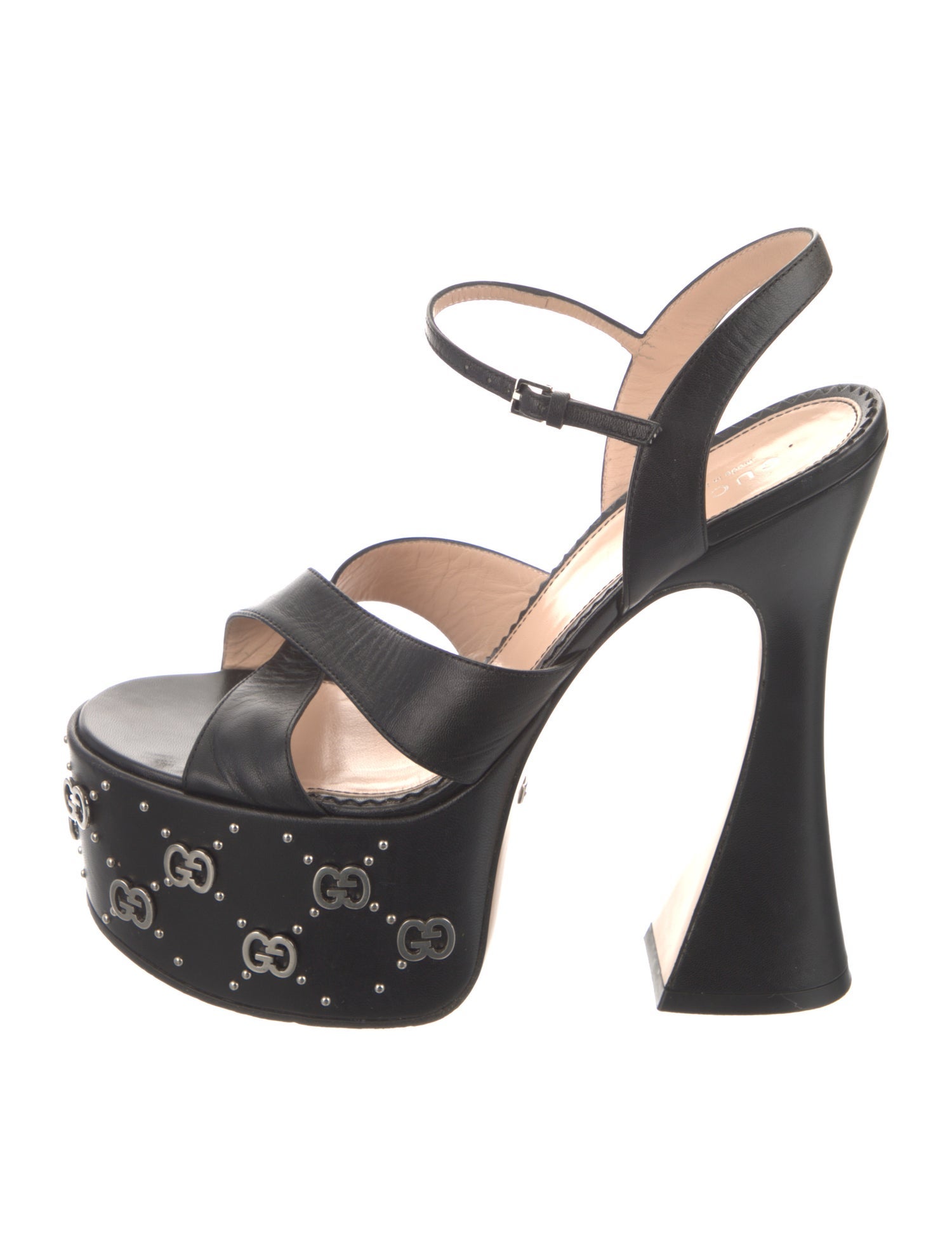 Gucci Interlocking G Logo Leather Sandals