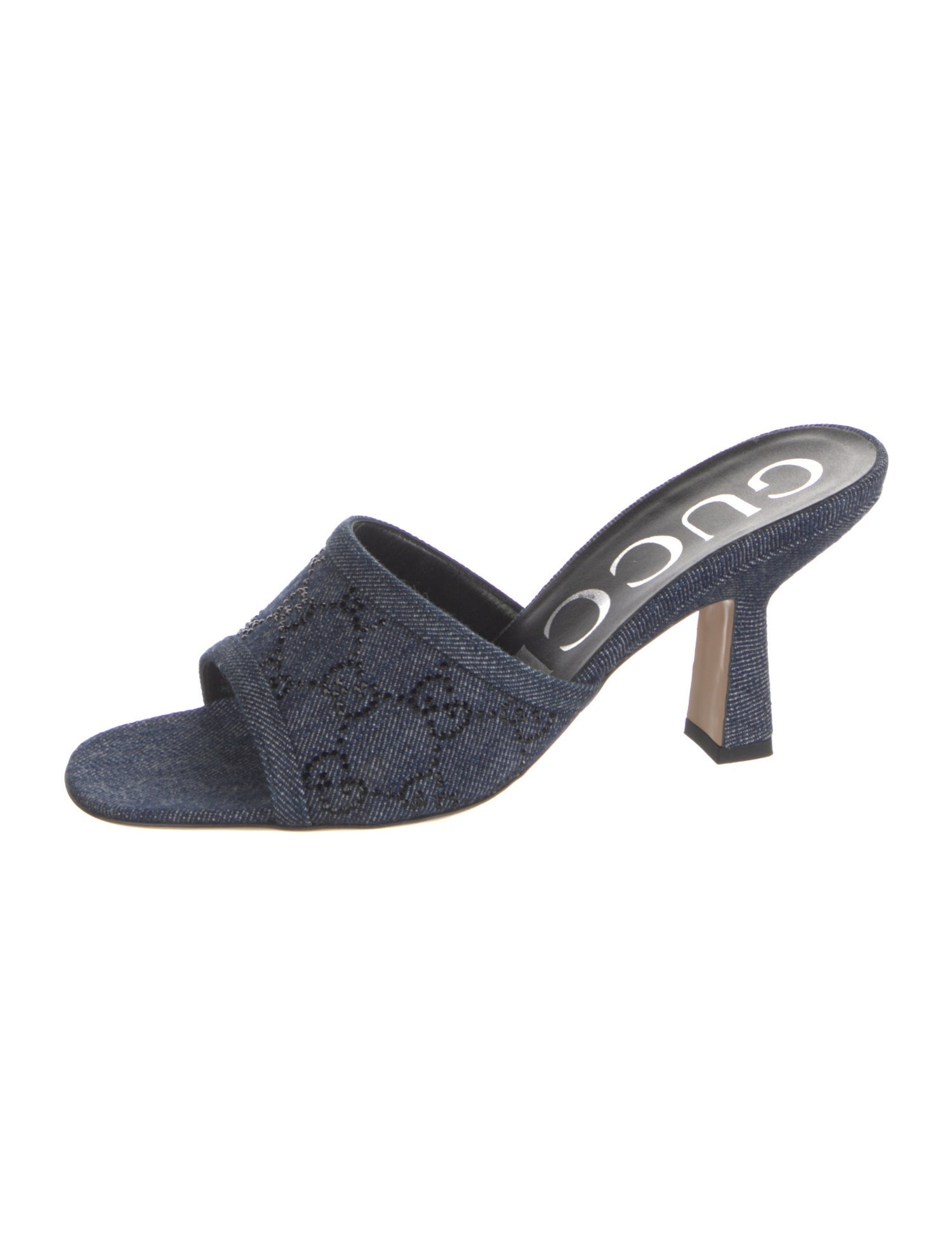 Gucci GG Logo Denim Slides