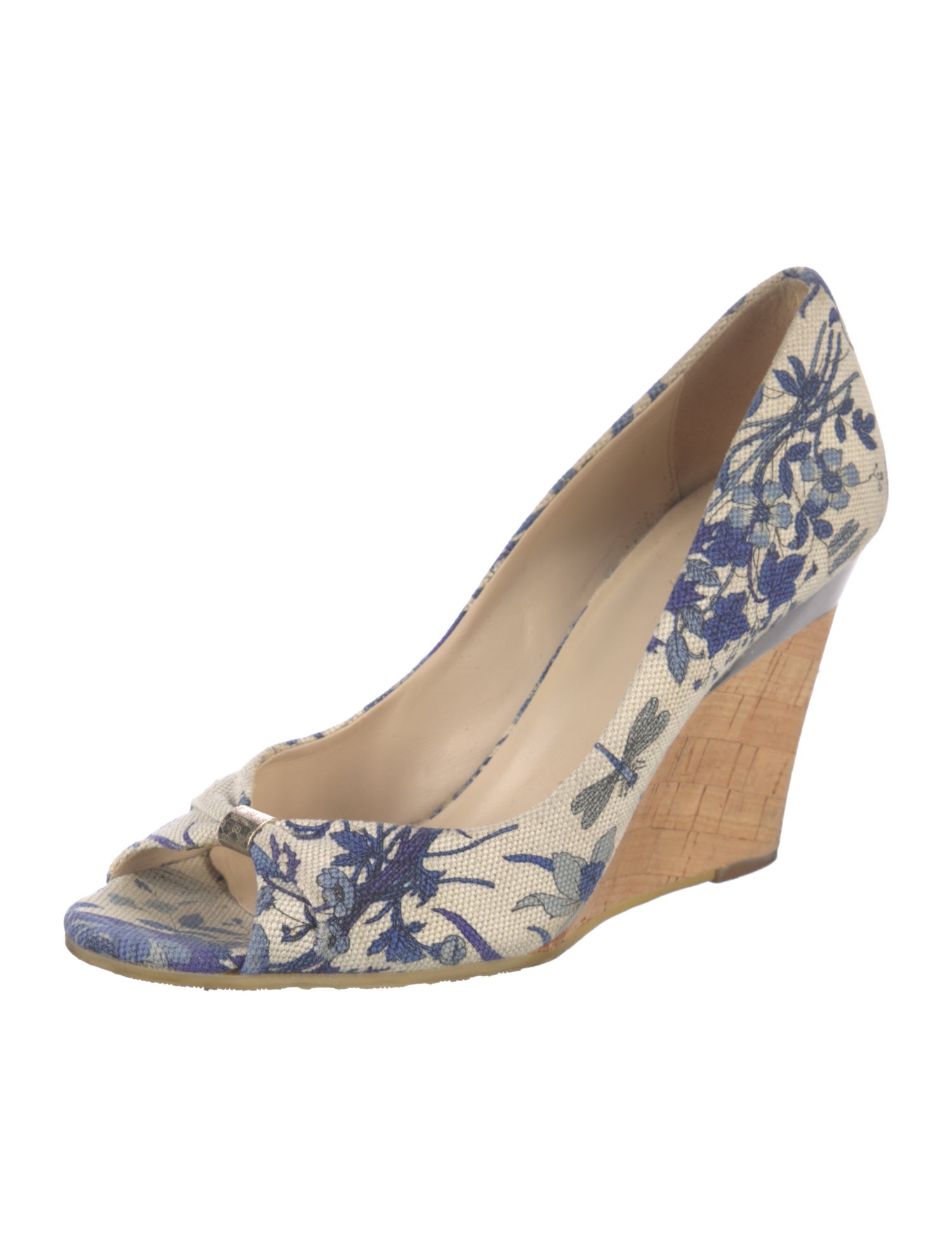 Gucci Canvas Floral Print Slingback Sandals