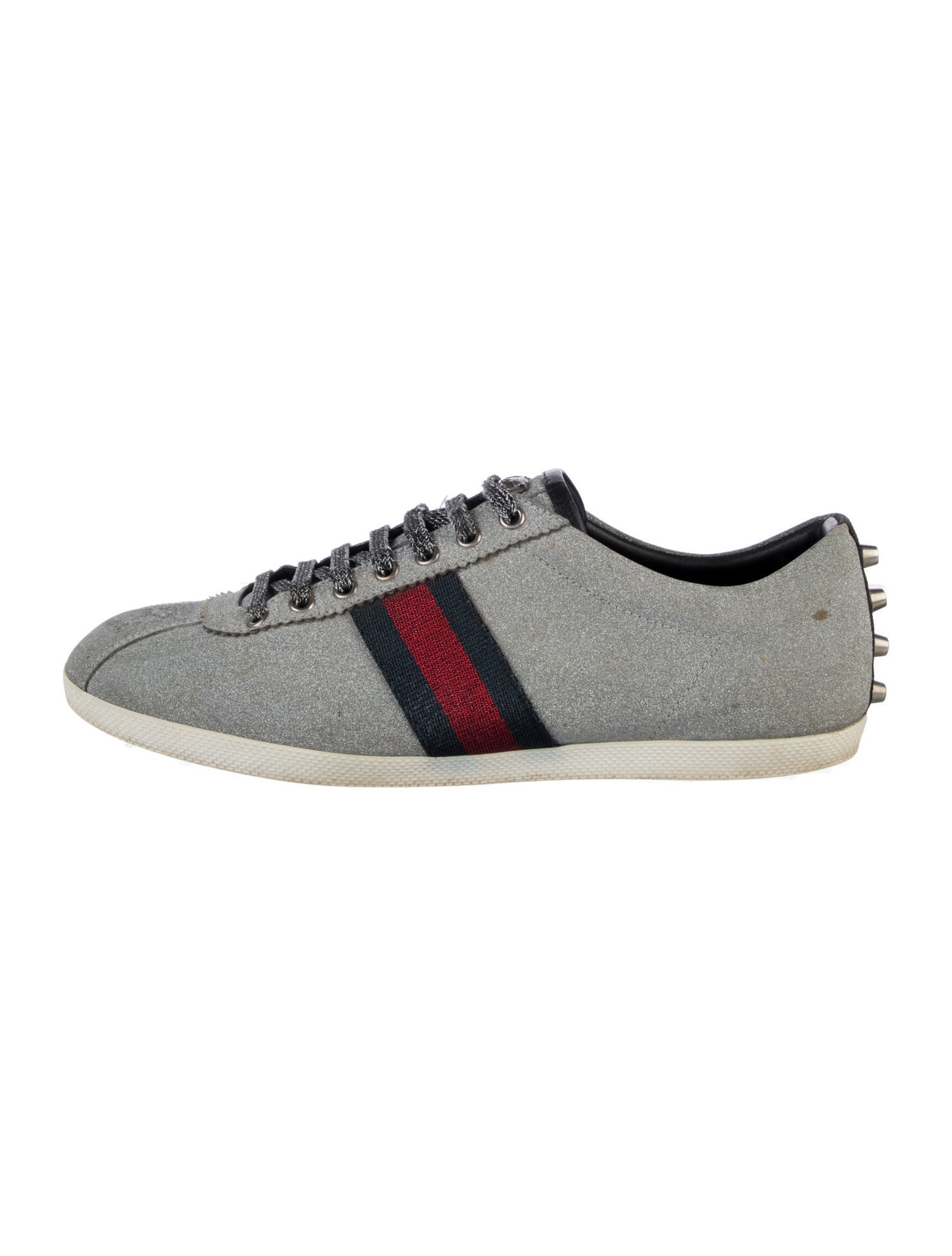 Gucci Sylvie Web Accent Glitter Sneakers