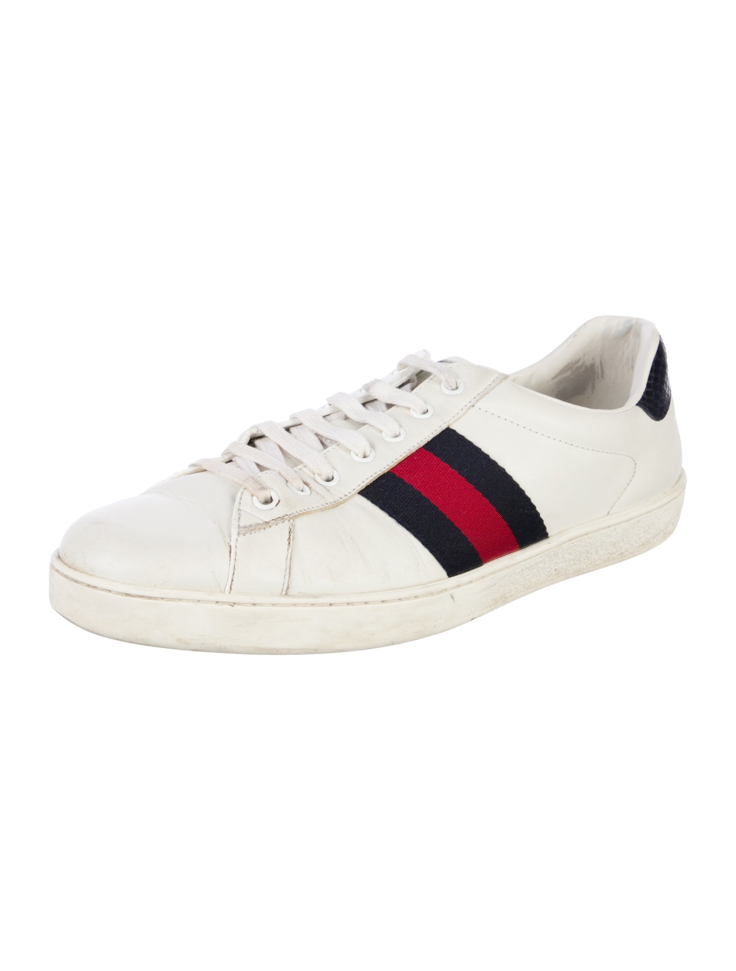 Gucci Web Accent Leather Sneakers