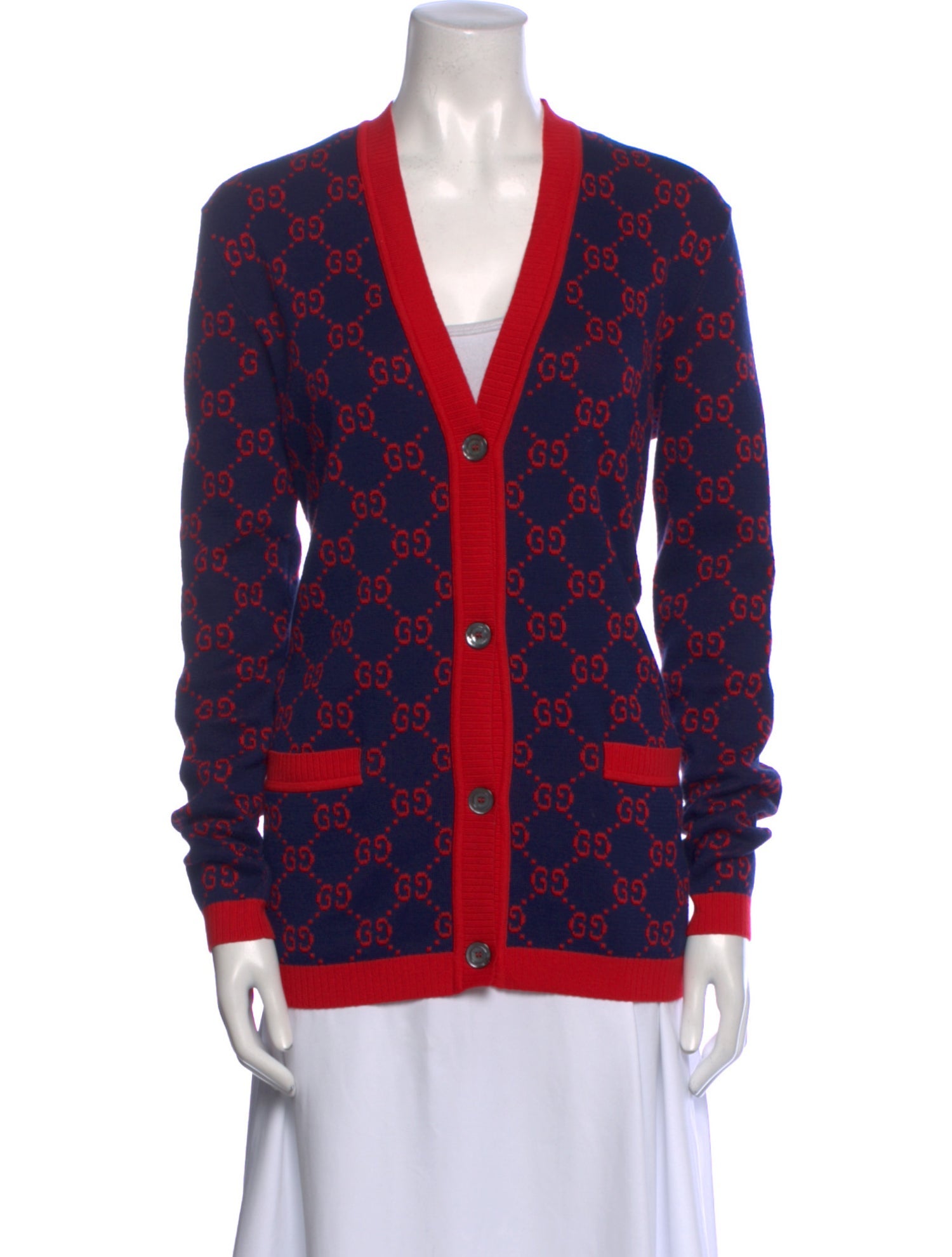 Gucci Printed V-Neck Sweater