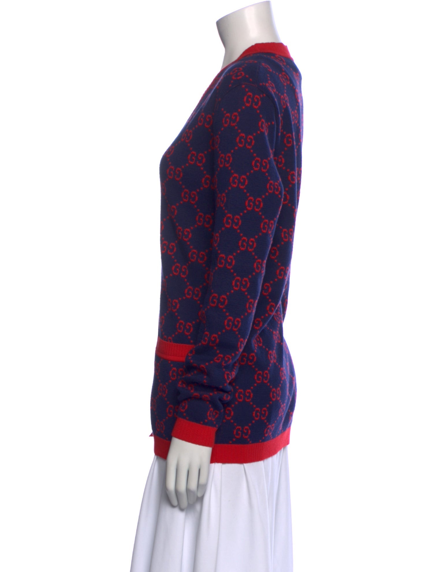 Gucci Printed V-Neck Sweater