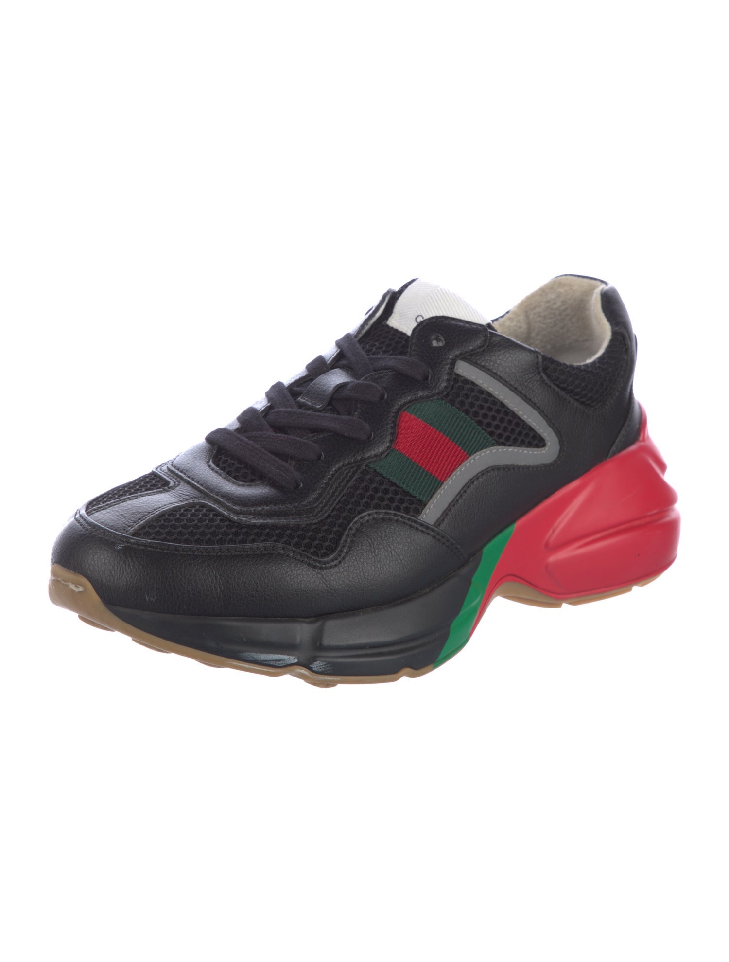 Gucci Web Accent Leather Athletic Sneakers