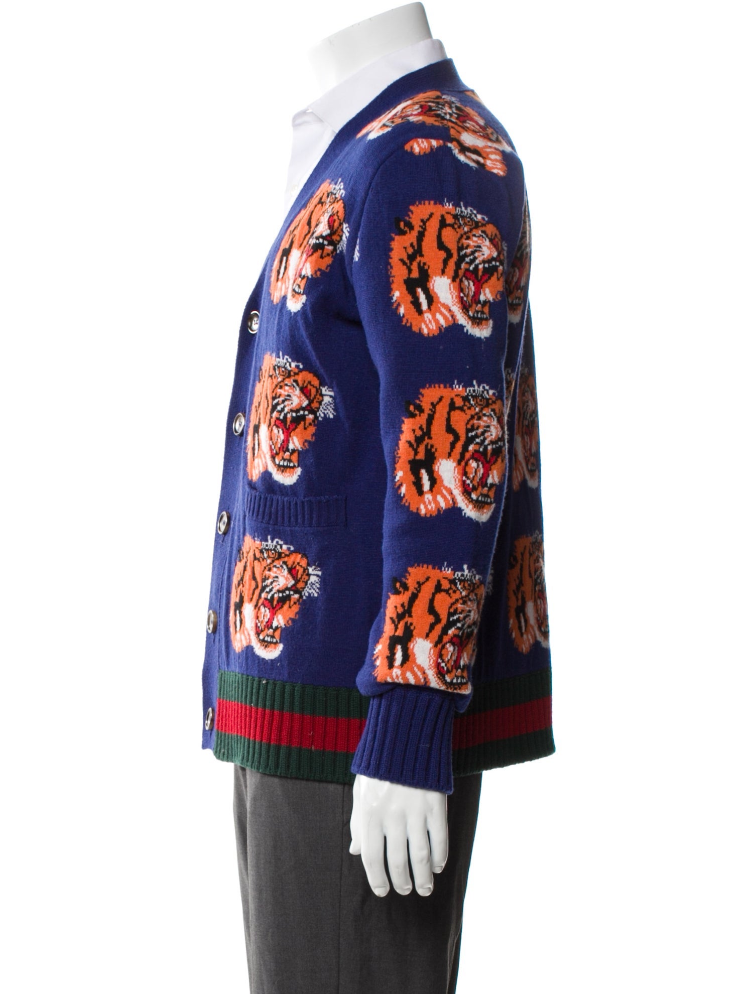 Gucci Web Accent Wool Cardigan