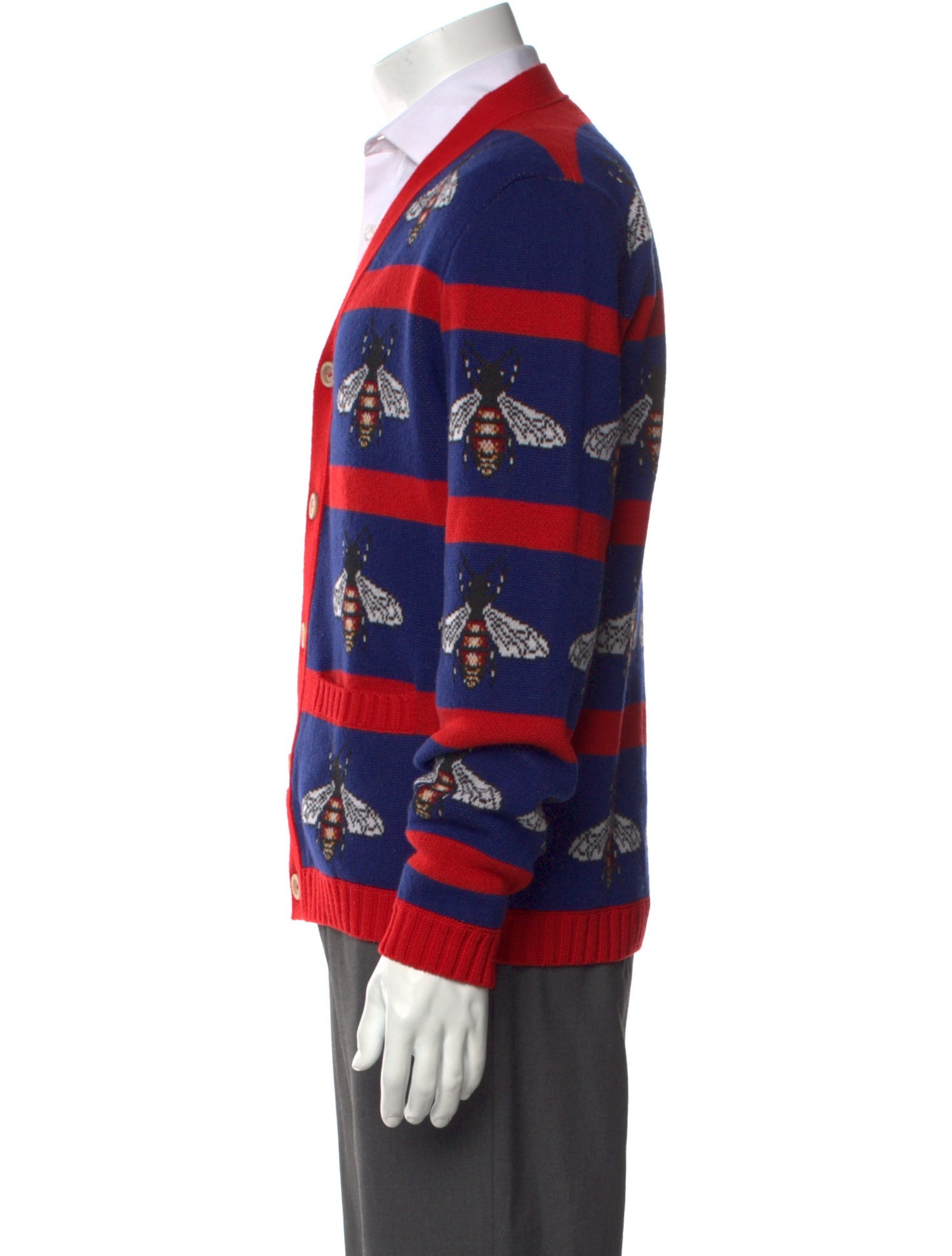 Gucci Bee Accent Wool Cardigan