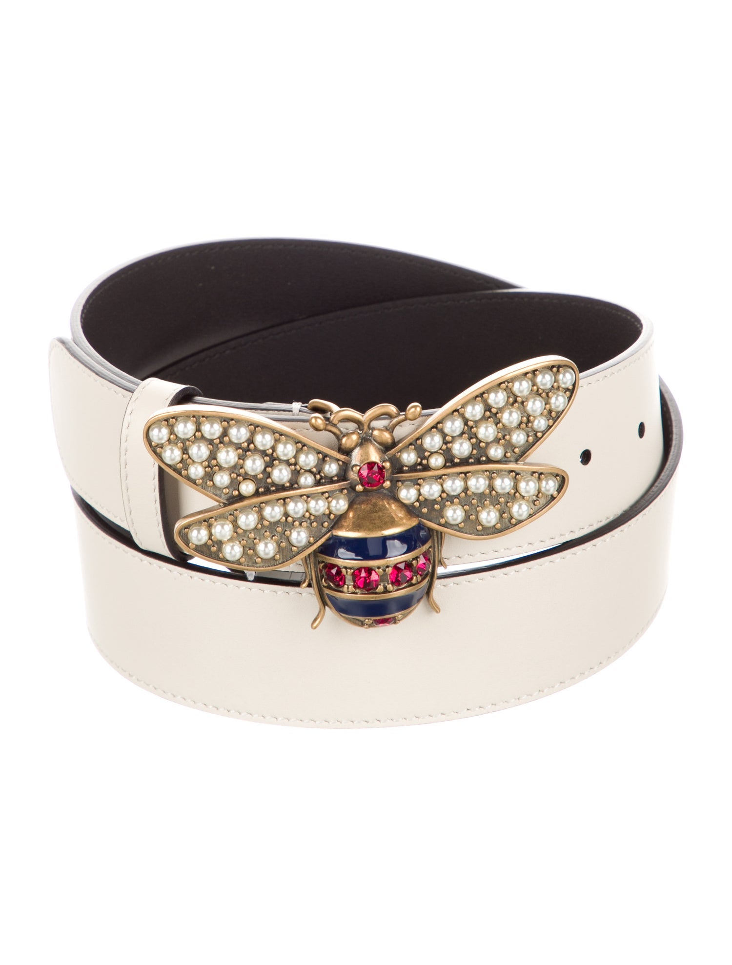 Gucci Bee Accent Leather Belt