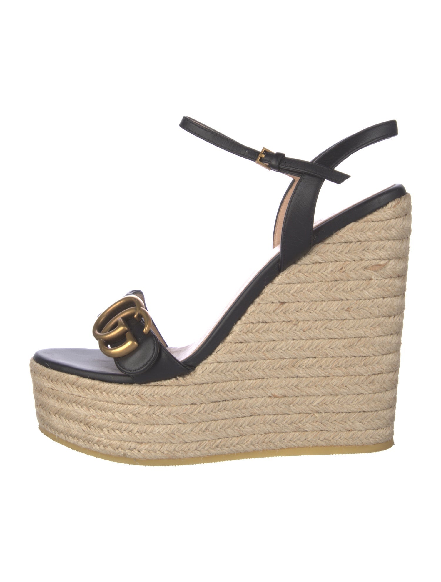 Gucci Double G Logo Leather Slingback Pumps