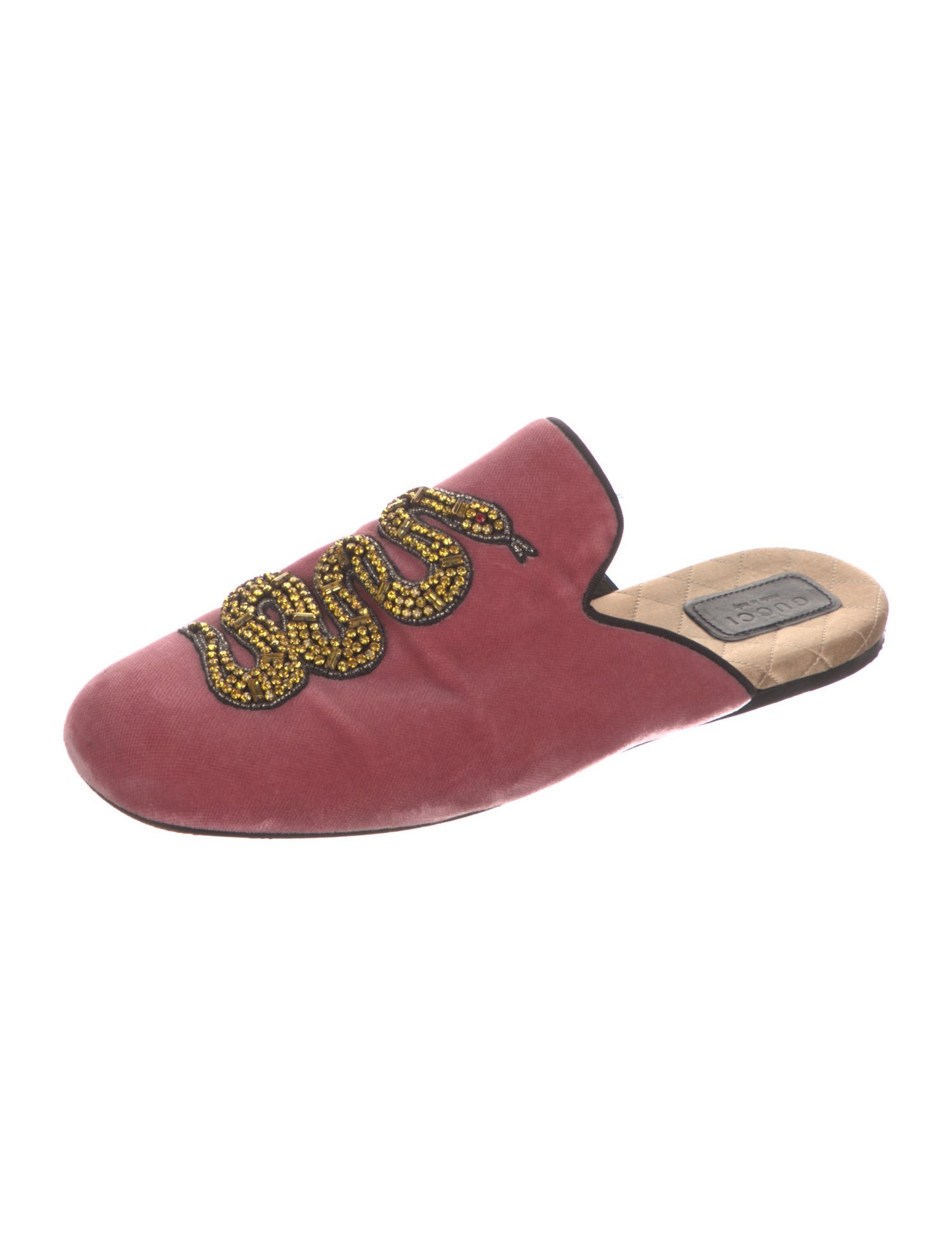 Gucci GG Crystal Velvet Mules